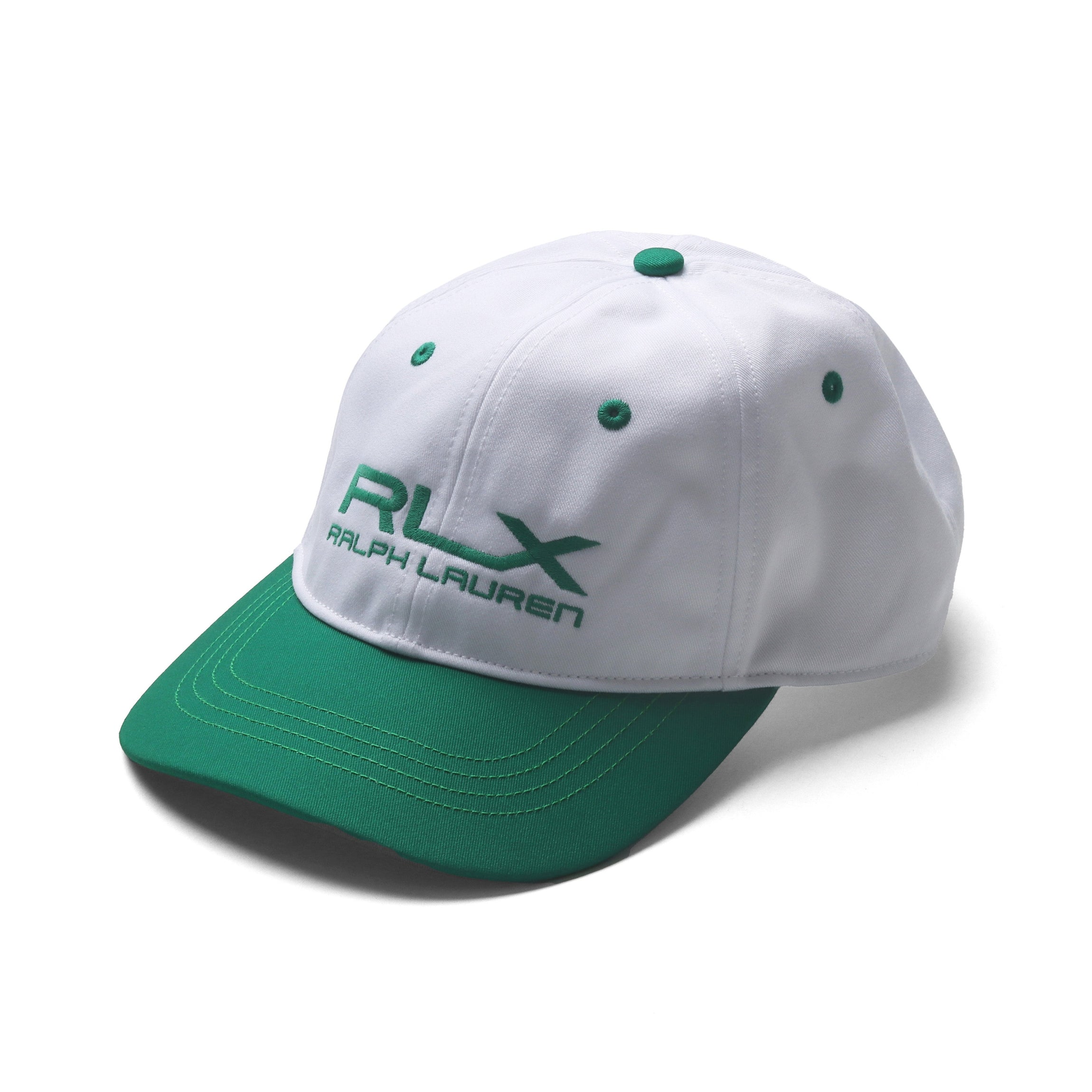 RLX Ralph Lauren Contrast Golf Cap - White/Vineyard Green 002