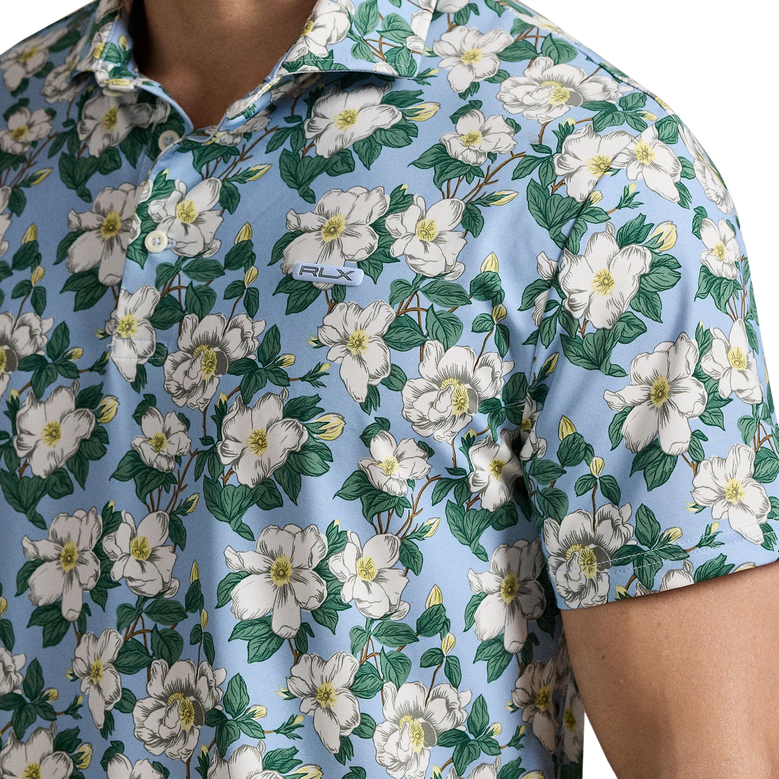 RLX Ralph Lauren Georgia Rose Golf Polo Shirt - Office Blue 002