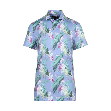 RLX Ralph Lauren Graphic Print Polo Shirt Estate Blue/Wisteria/Vine 001