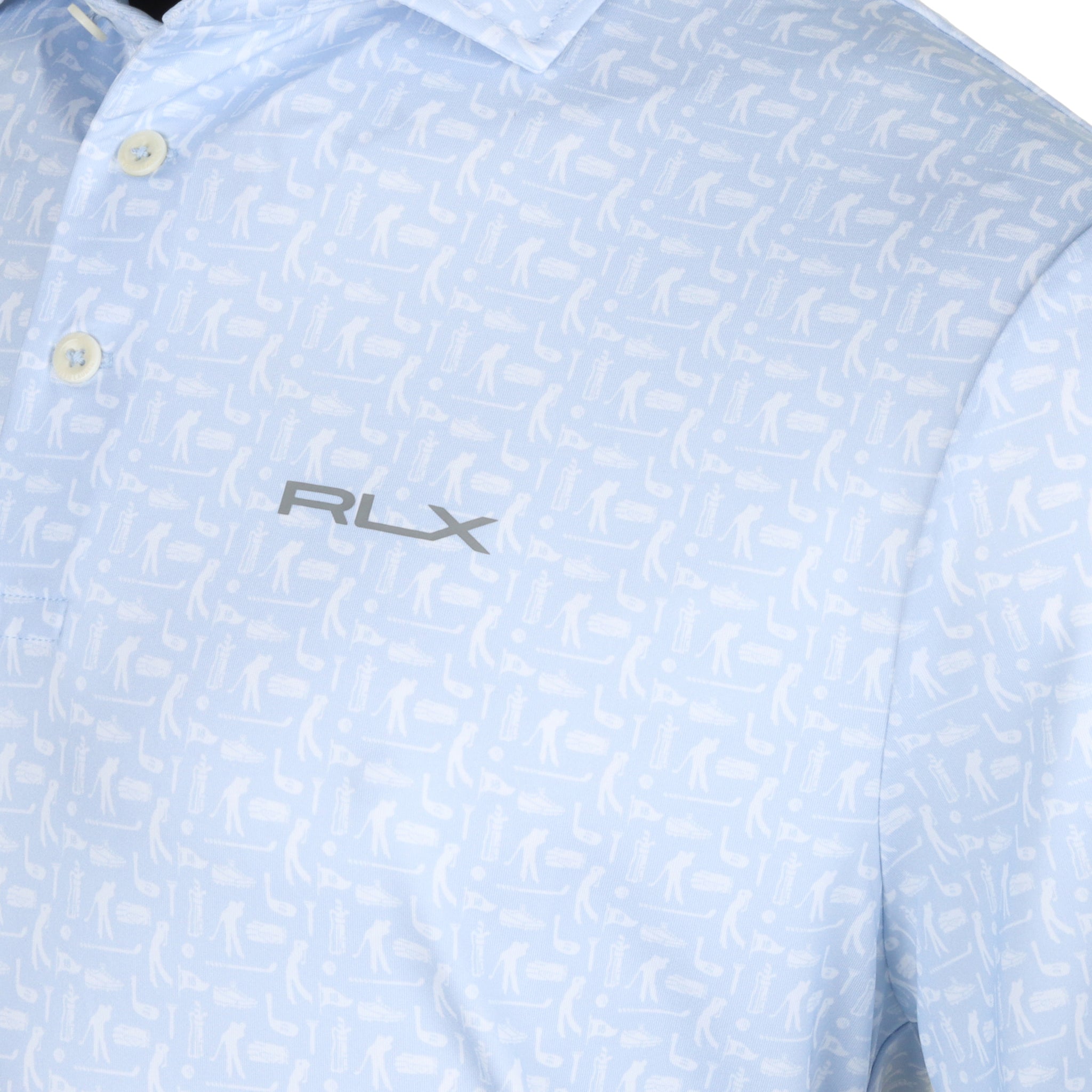 RLX Ralph Lauren Graphic Print Polo Shirt Office Blue Multi 001
