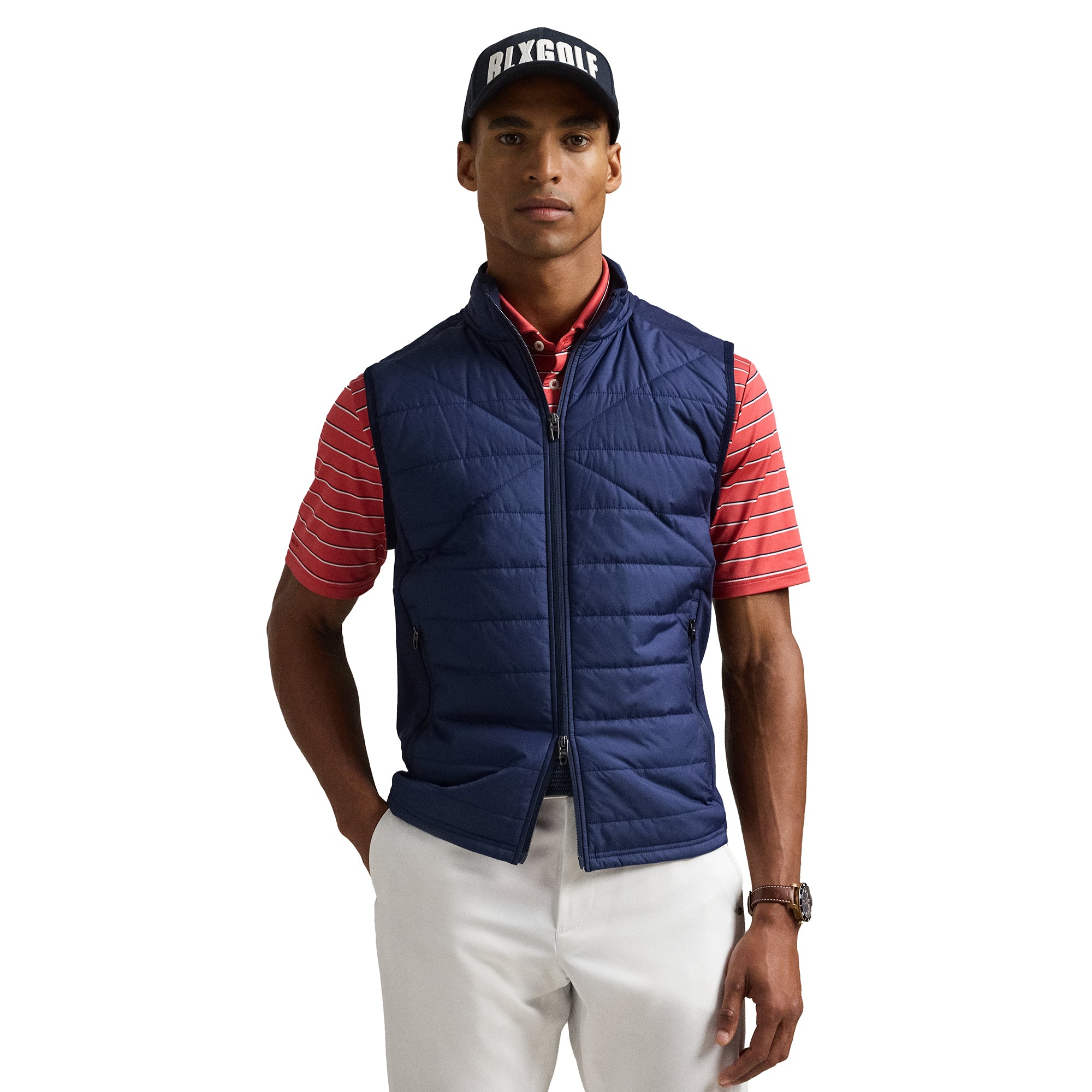 RLX Ralph Lauren Hybrid Full Zip Golf Vest - Refined Navy 001