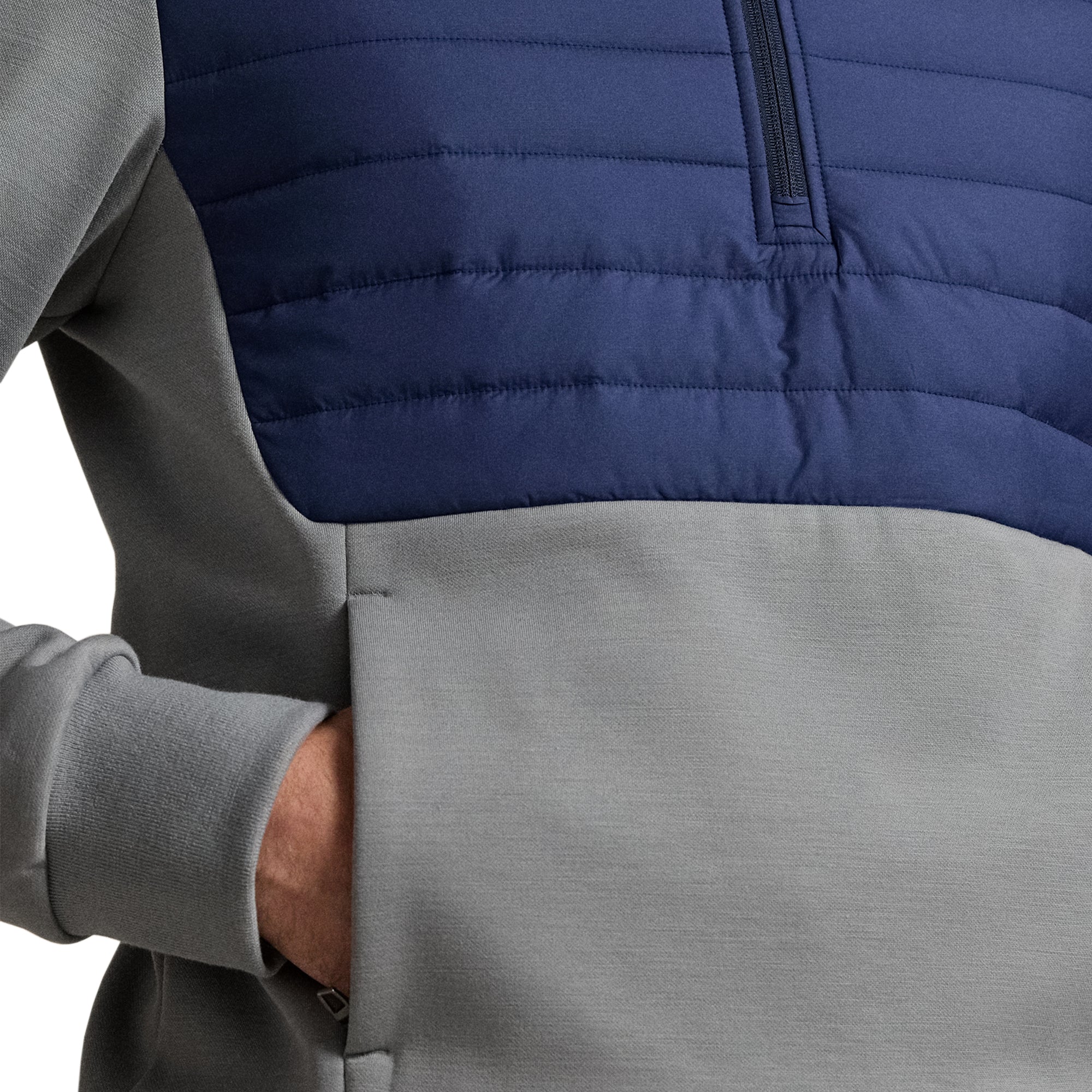 RLX Ralph Lauren Hybrid Half Zip Pullover Peak Grey/Refined Navy 002