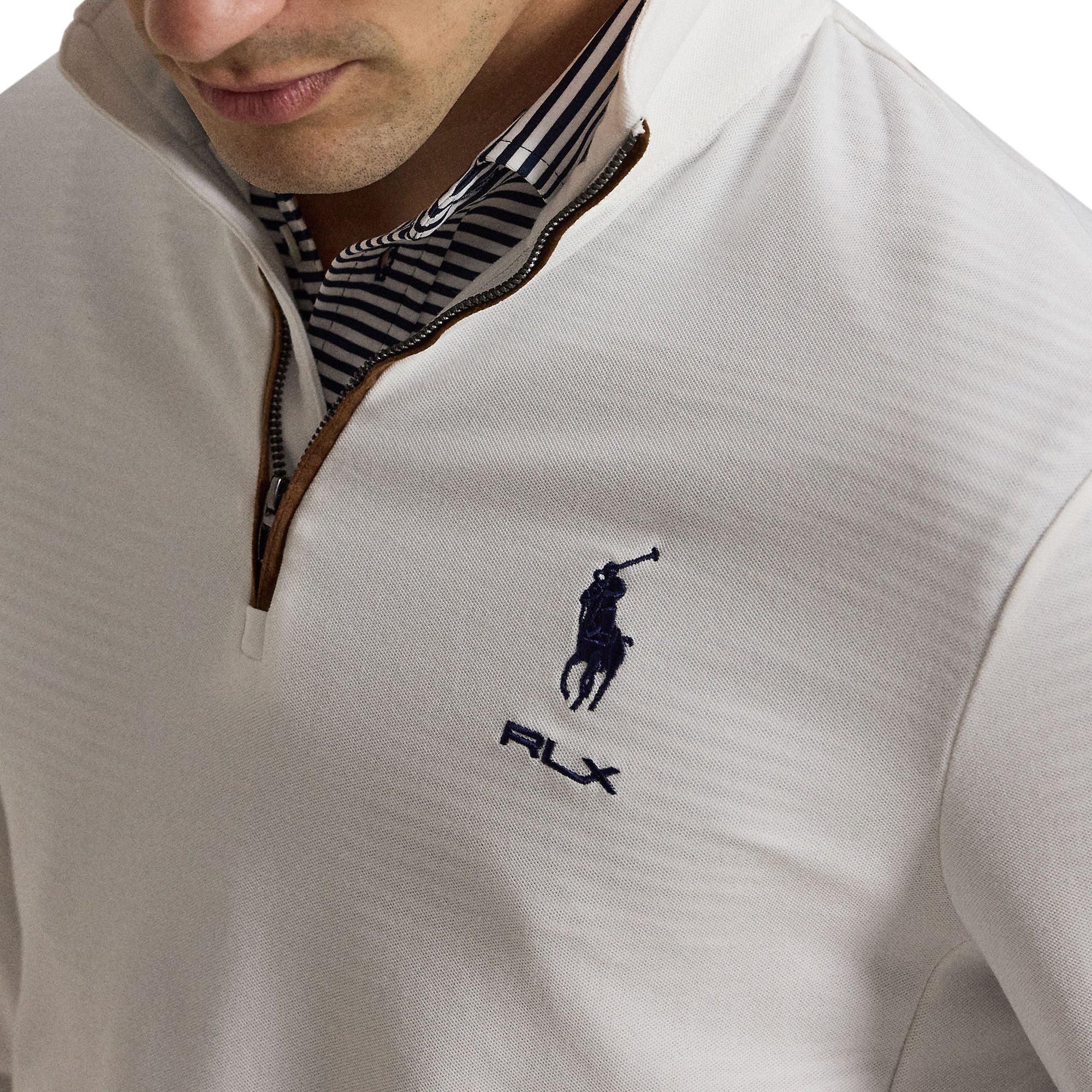 RLX Ralph Lauren Mesh 1/4 Zip - Ceramic White 006 - 785B21537-006