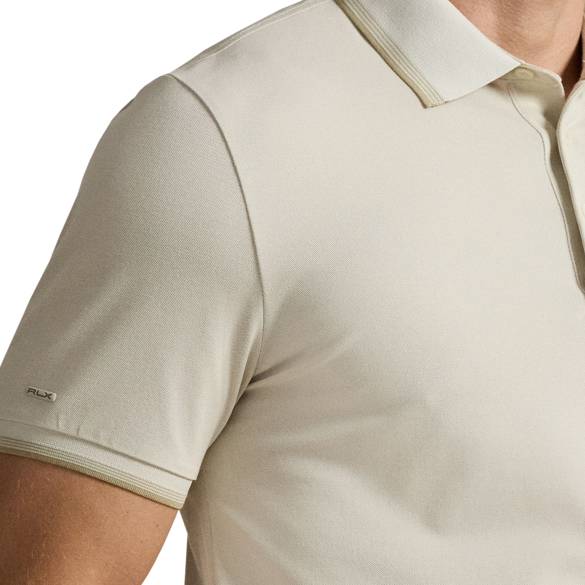 RLX Ralph Lauren Pique Tipped Polo Shirt - Basic Sand 002 - 785A75842 ...