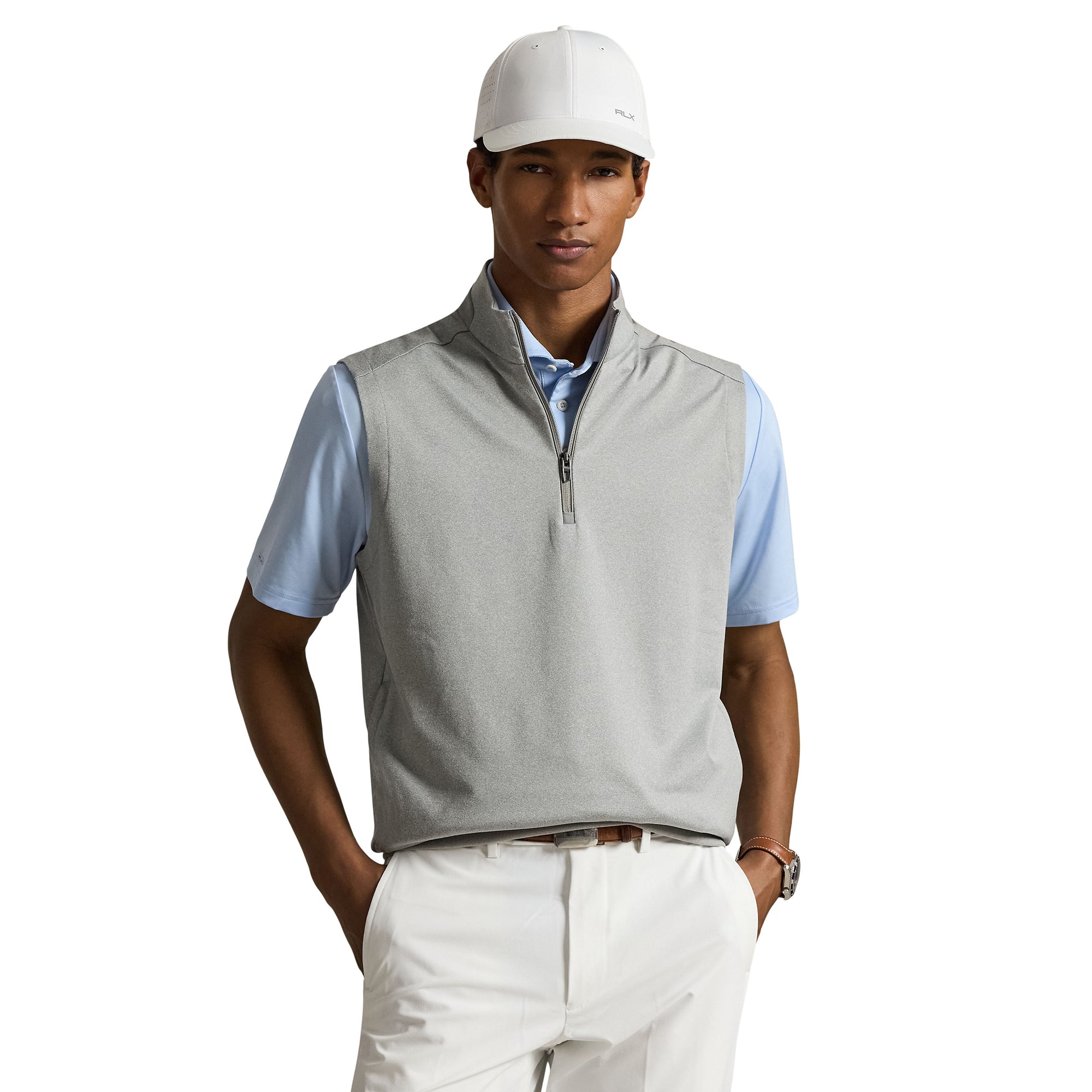 RLX Ralph Lauren Stretch Jersey 1/4 Zip Golf Vest - Refined Navy