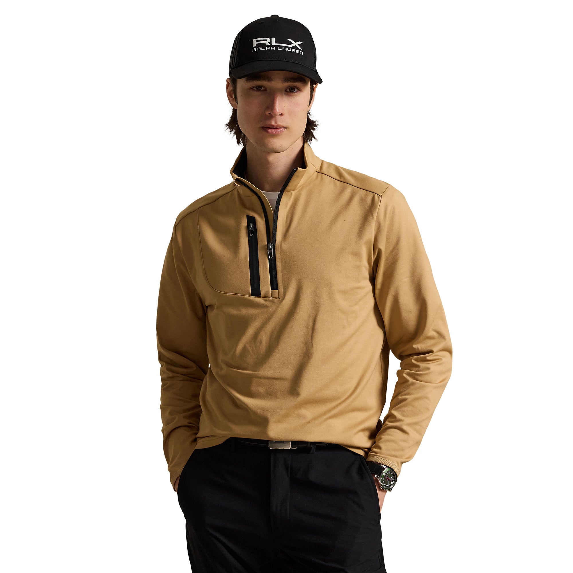 RLX Ralph Lauren Stretch Jersey Half Zip - Polo Black 001