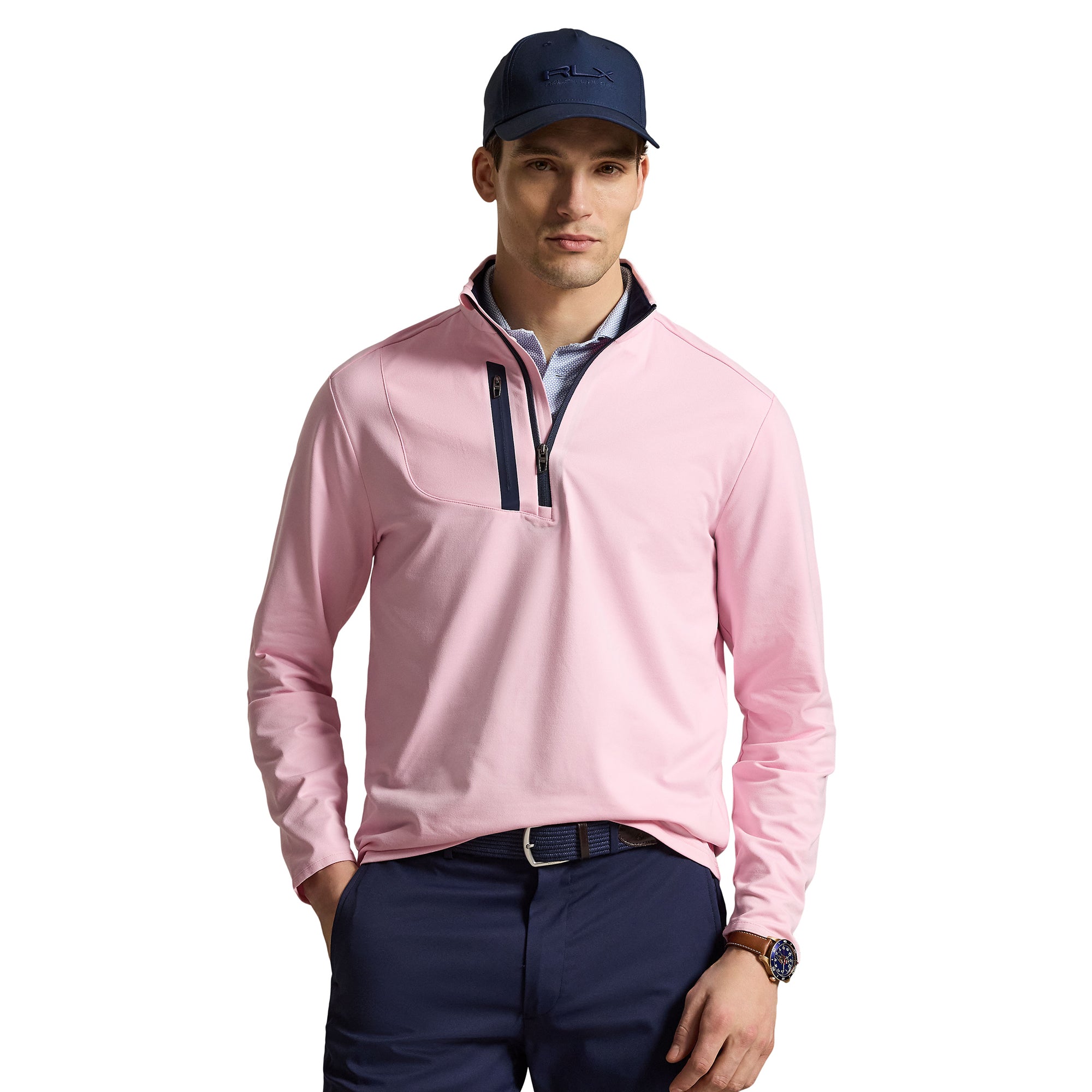 RLX Ralph Lauren Stretch Jersey Half Zip - Refined Navy 002