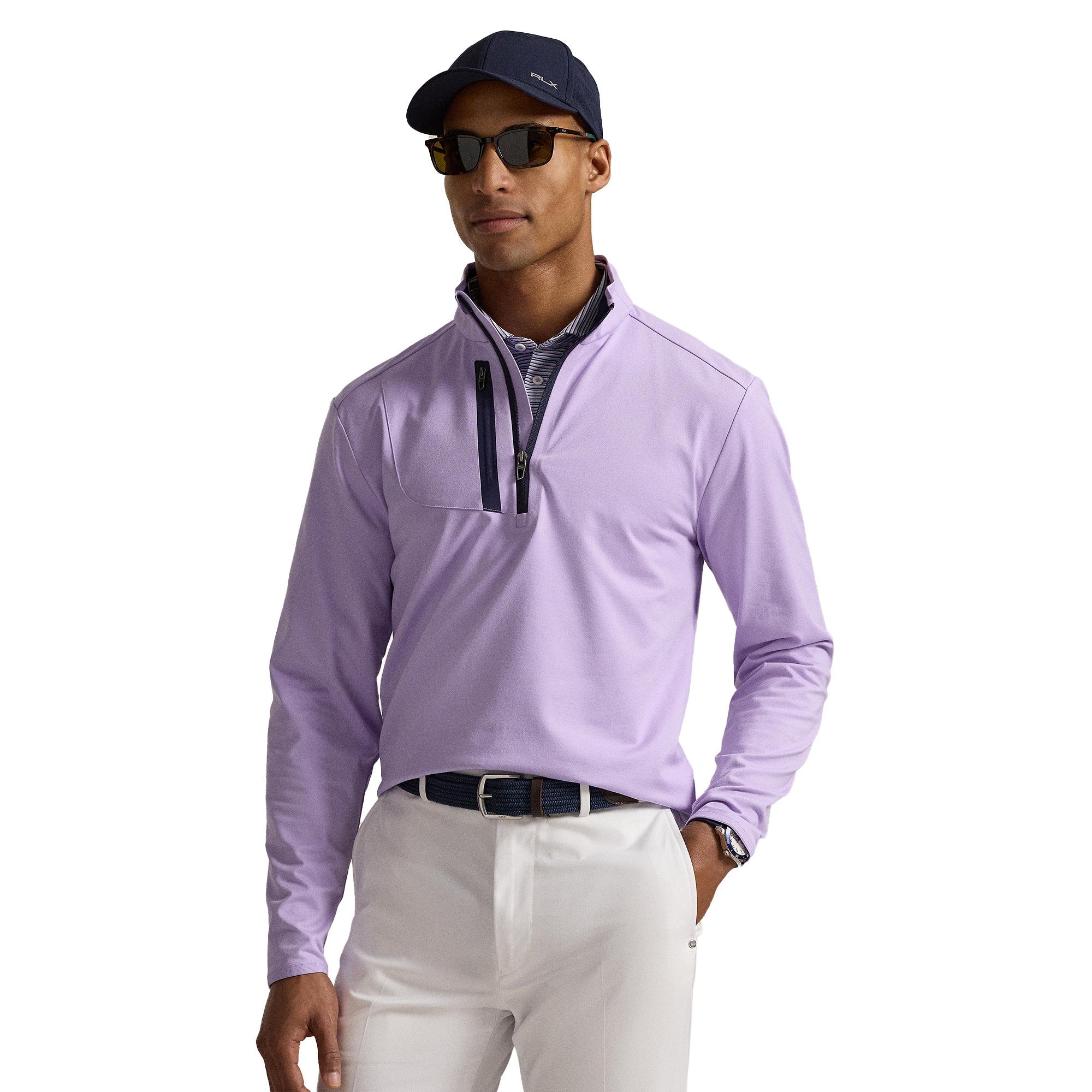 RLX Ralph Lauren Stretch Jersey Half Zip Powder Purple 009