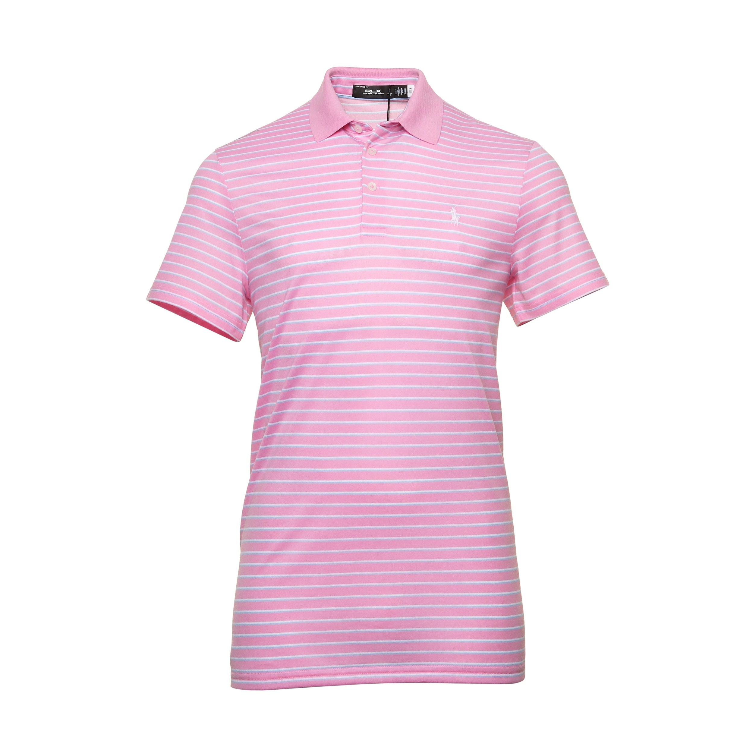 RLX Ralph Lauren Stripe Pique Polo Shirt 785931209 Pink Flamingo Multi rlx-ralph-lauren-stripe-pique-polo-shirt-785931209-pink-flamingo-multi