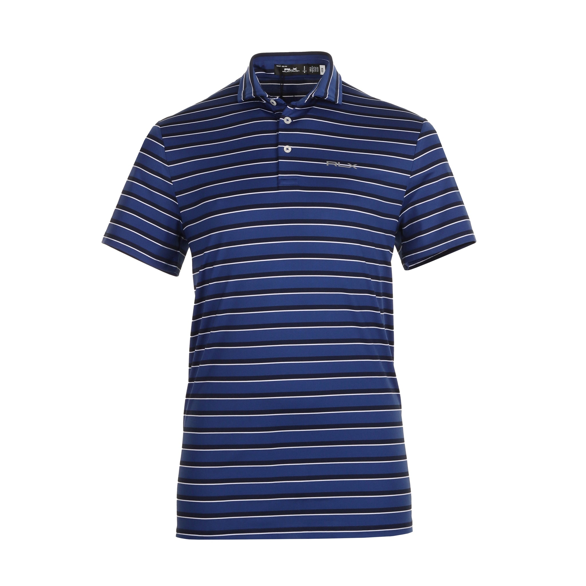 RLX Ralph Lauren Stripe Print Polo Shirt 785936632 Beach Royal Multi 002 Function18 Restrictedgs