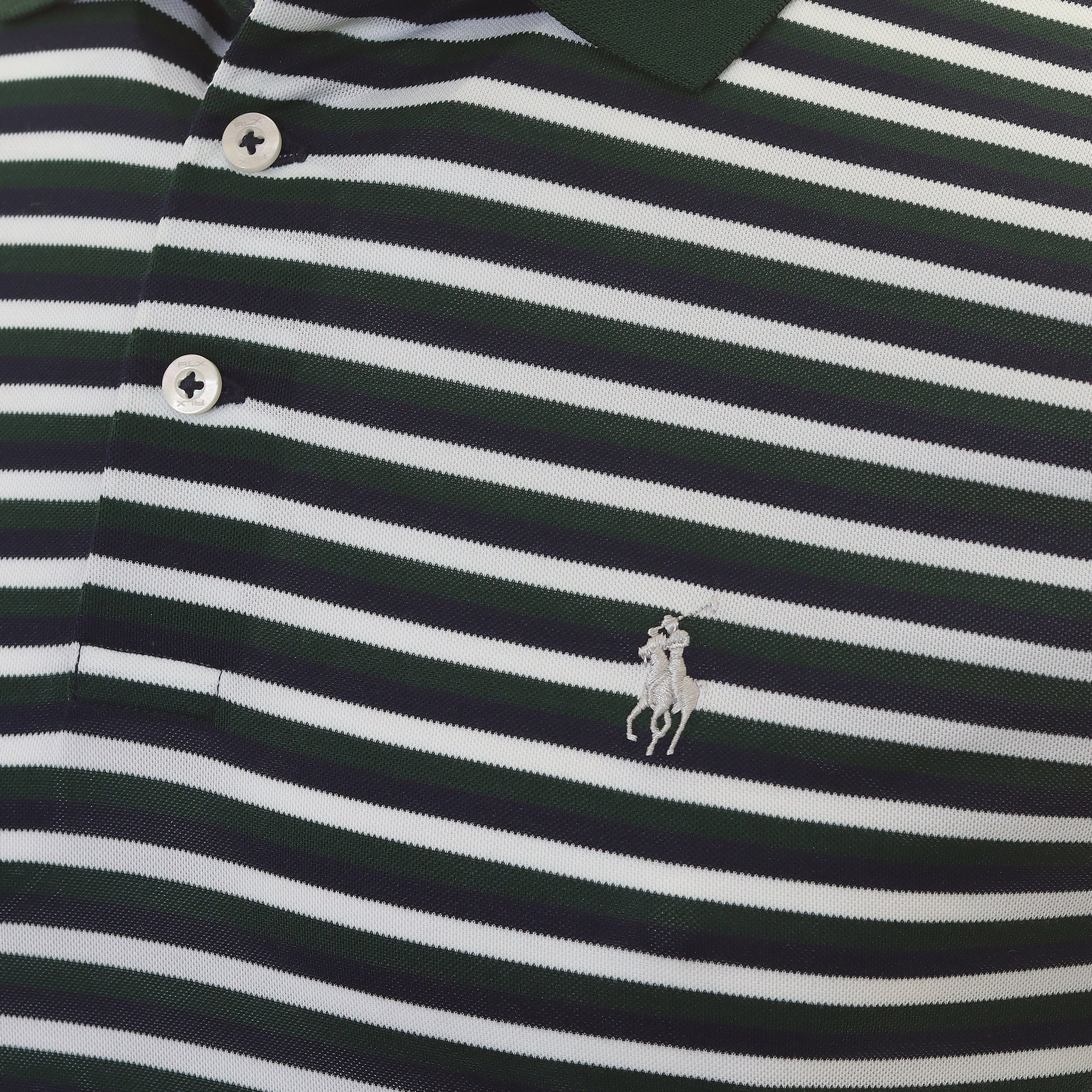 RLX Ralph Lauren Tour Stripe Pique Polo Shirt 785915585 Moss Agate ...