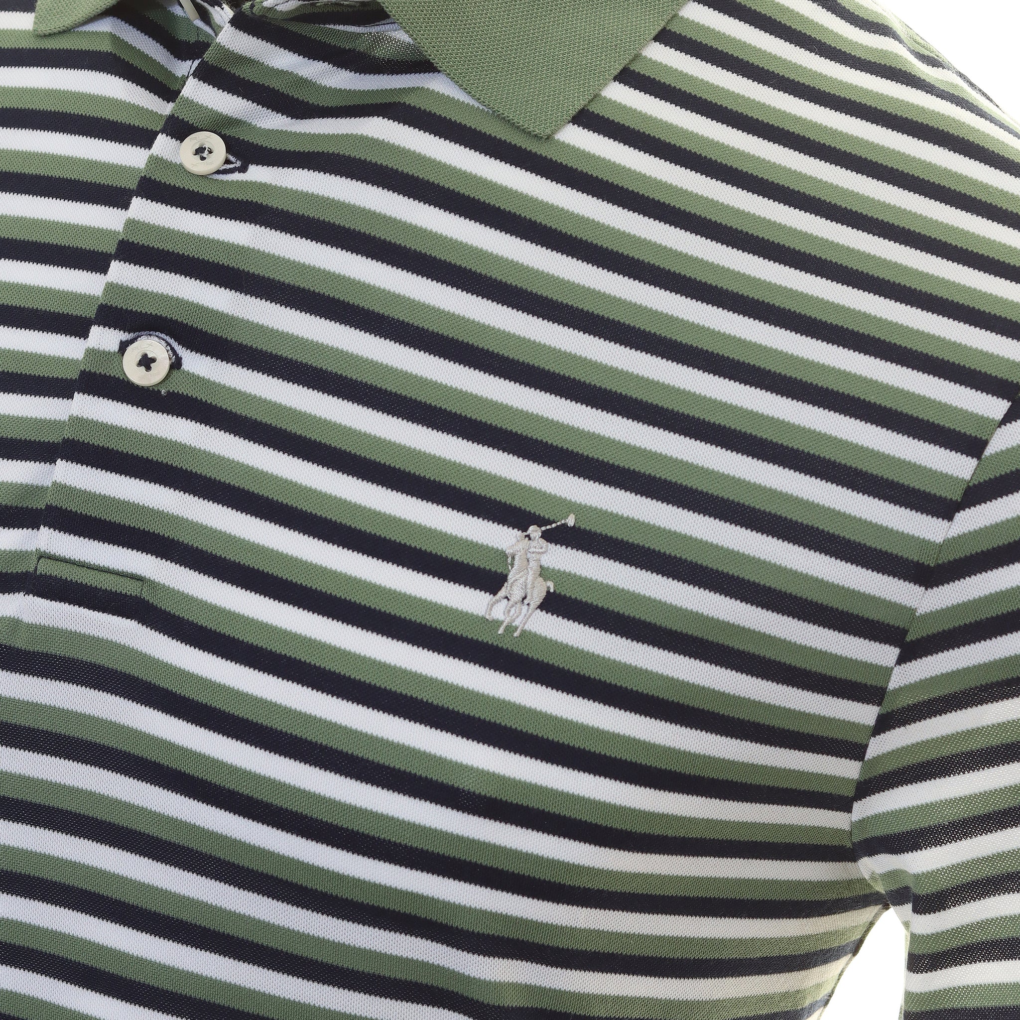 RLX Ralph Lauren Tour Stripe Pique Polo Shirt 785915585 Fatigue Multi ...