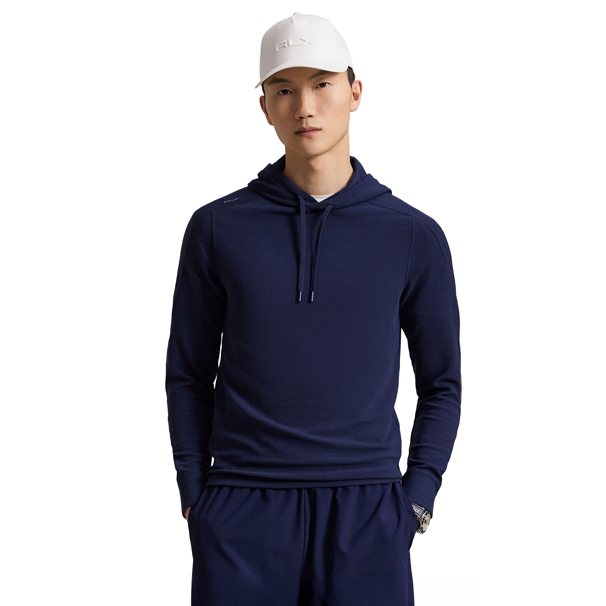 RLX Ralph Lauren Waffle Knit Golf Hoodie - Refined Navy 003
