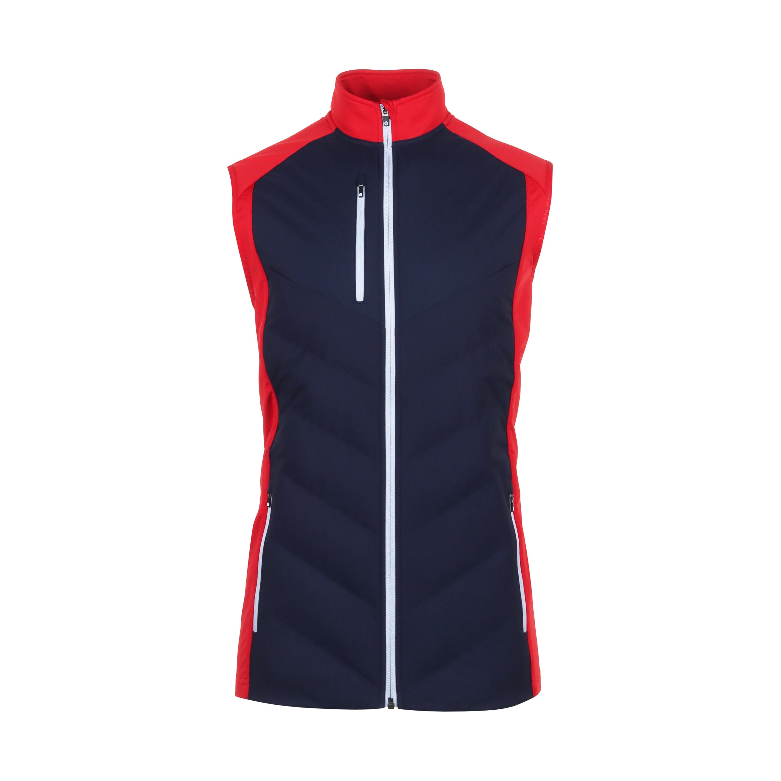 Sunderland Golf Andorra Padded Gilet SUNMC94 AND Navy Red Silver Function18