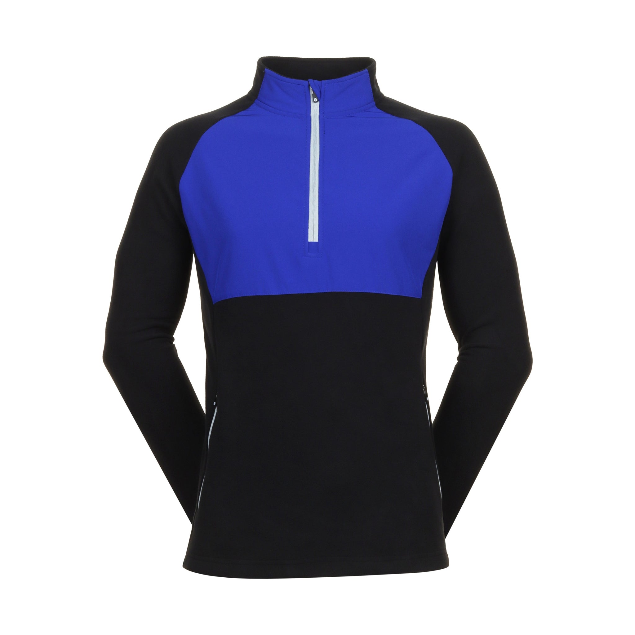 Sunderland Golf Sahara Fleece Zip Top Black/Electric Blue/Silver