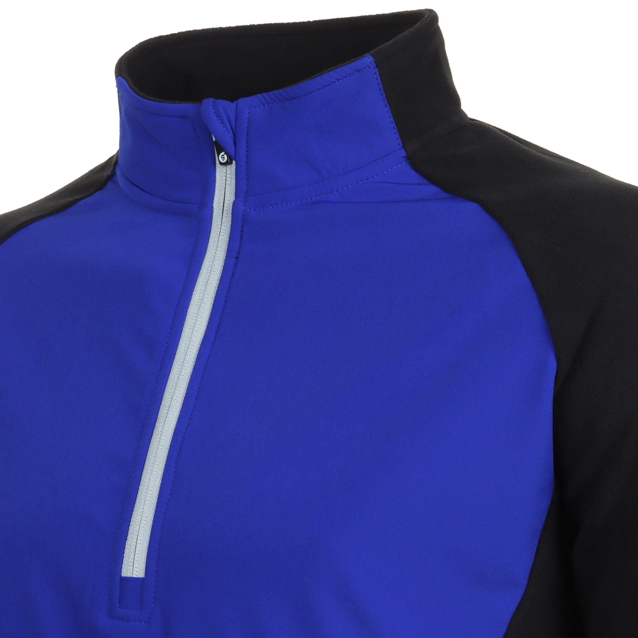 Sunderland Golf Sahara Fleece Zip Top Black/Electric Blue/Silver