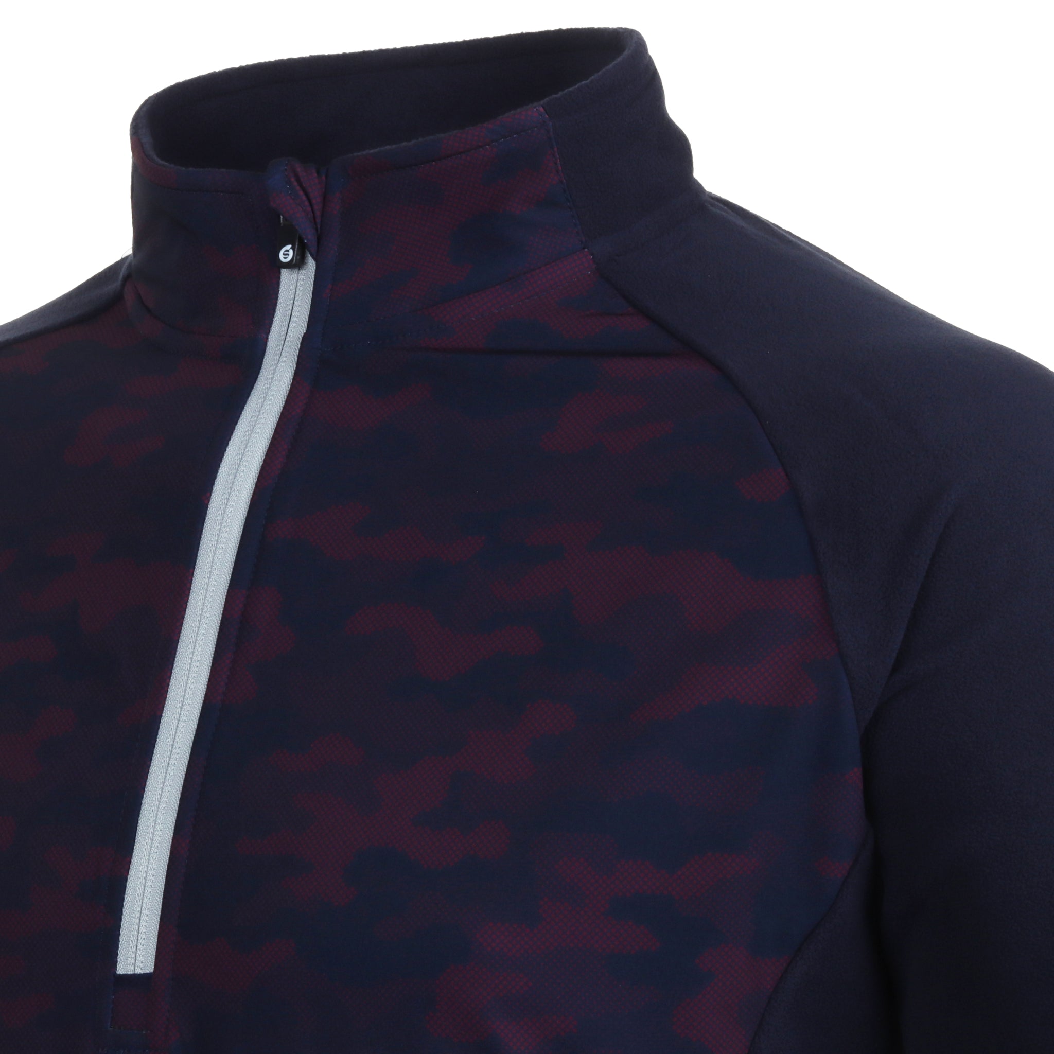 Sunderland Golf Sahara Fleece Zip Top Navy/Mulberry Camo/Silver