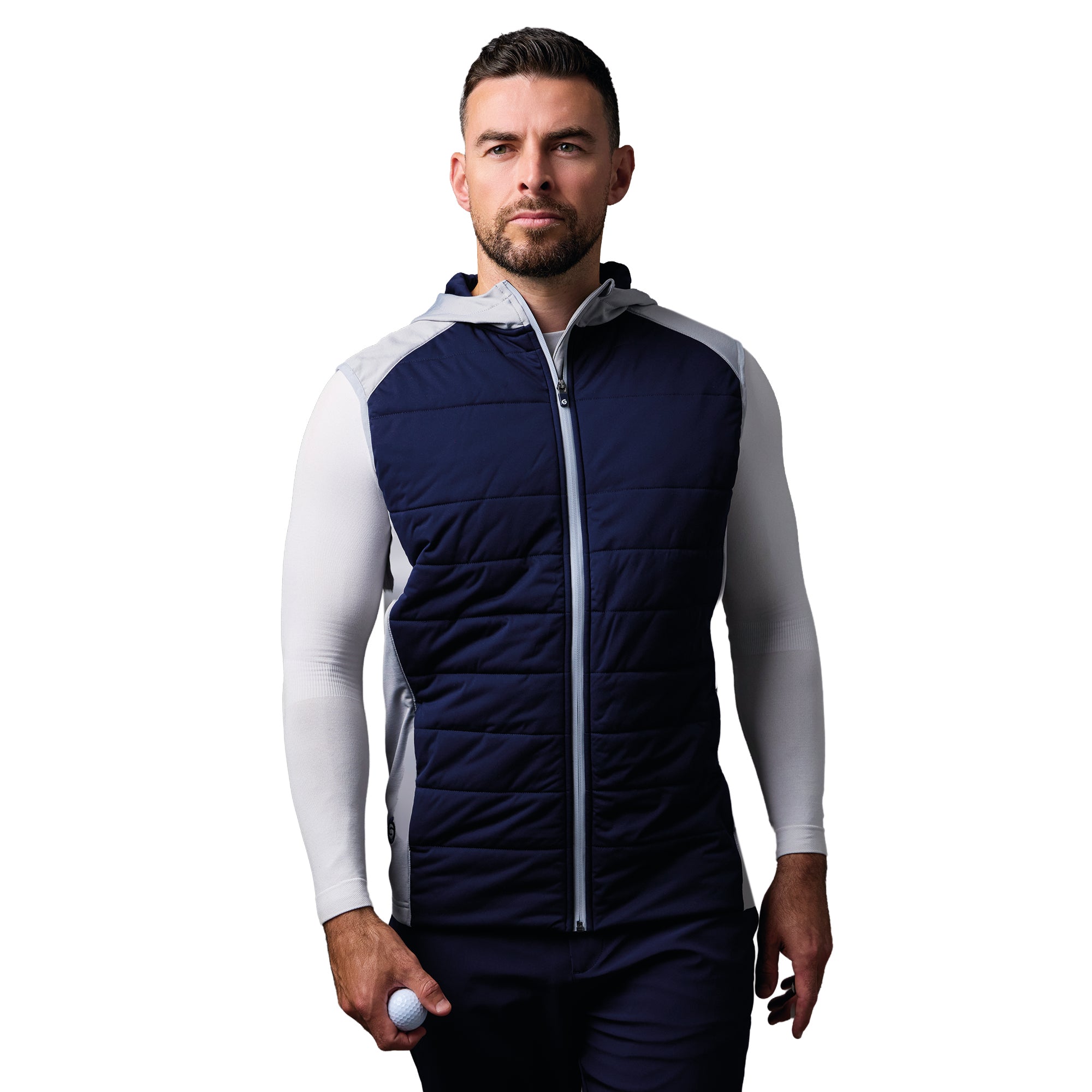 【美品】【希少】オルゲイユ Beach Cloth Gilet OR-4112 Sunderland Golf Vermont Hybrid Gilet - SUNMM110-VER - Navy/Silver