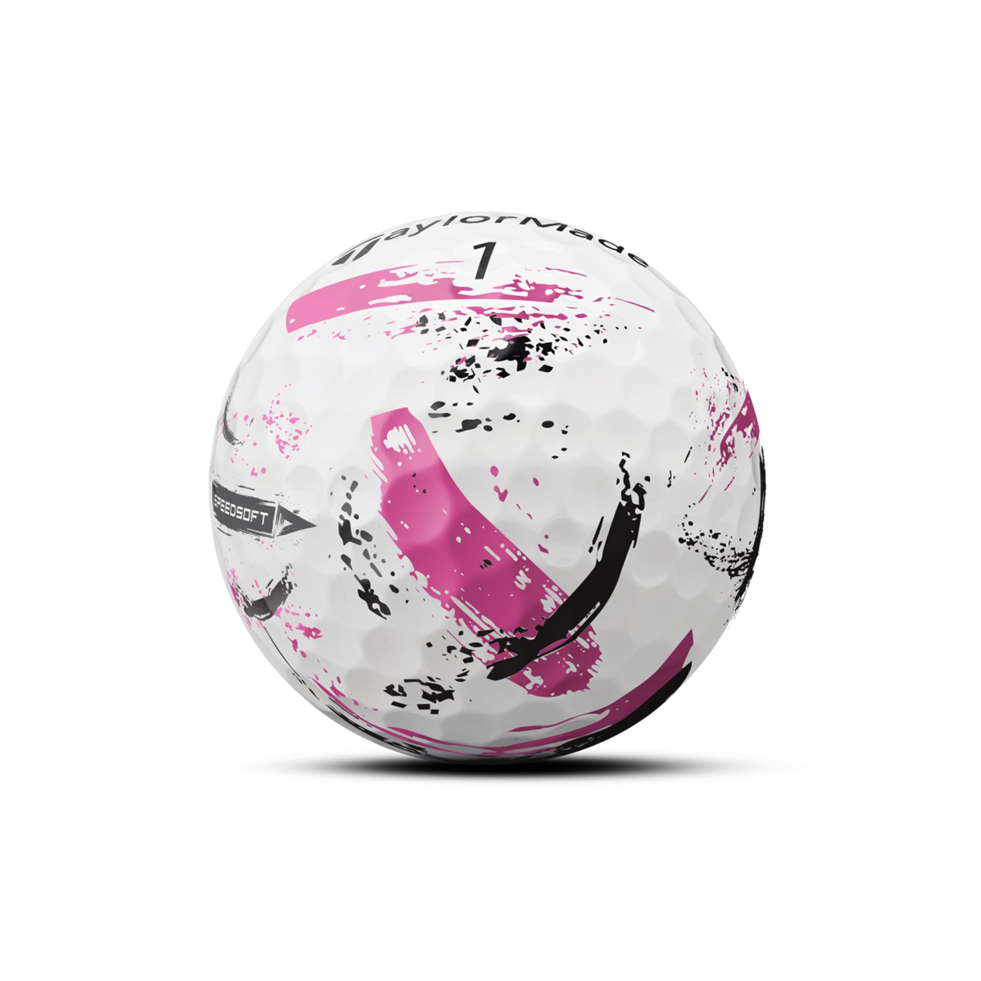 TaylorMade SpeedSoft Ink Golf Balls White/Pink Ink