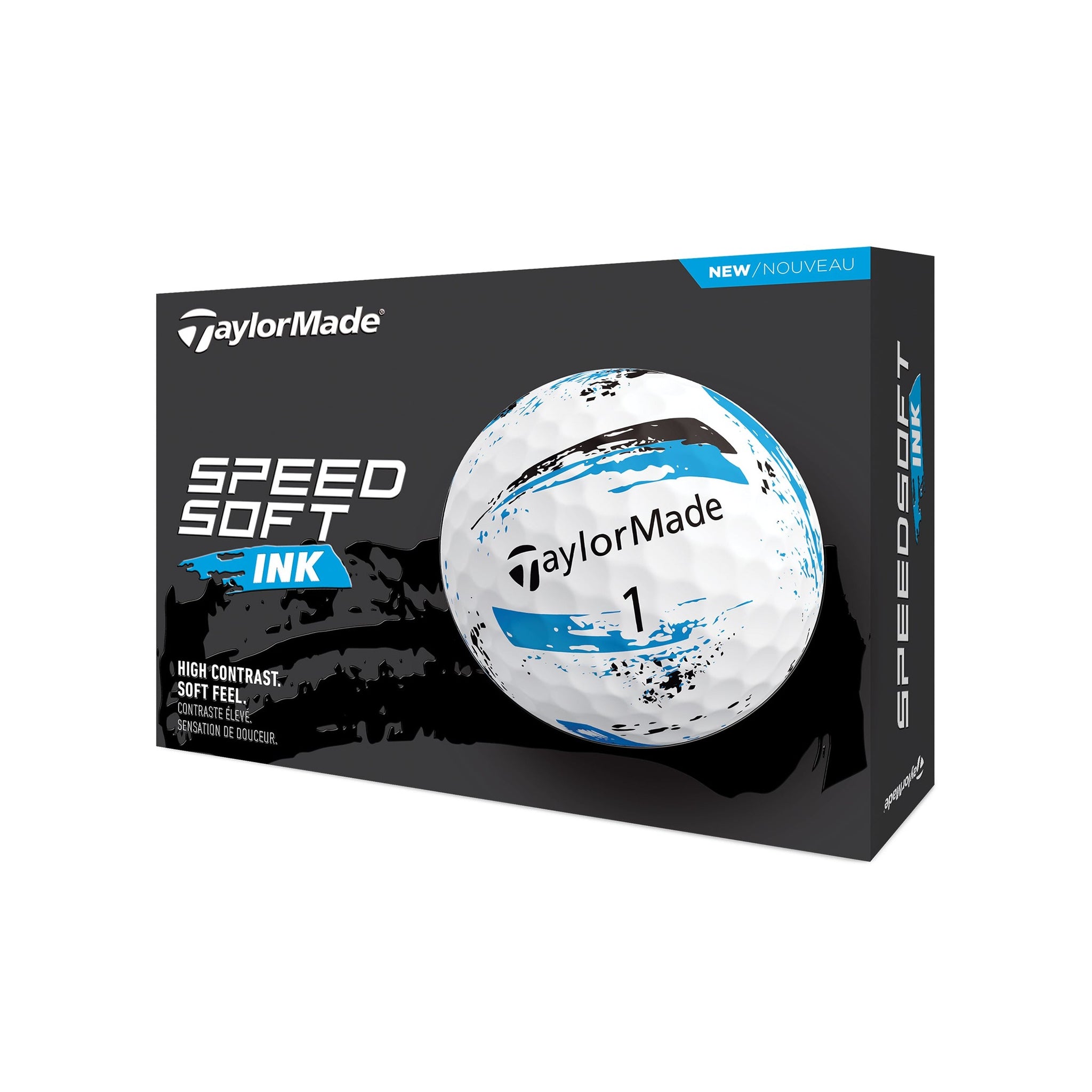 TaylorMade SpeedSoft Ink Golf Balls White/Blue Ink 