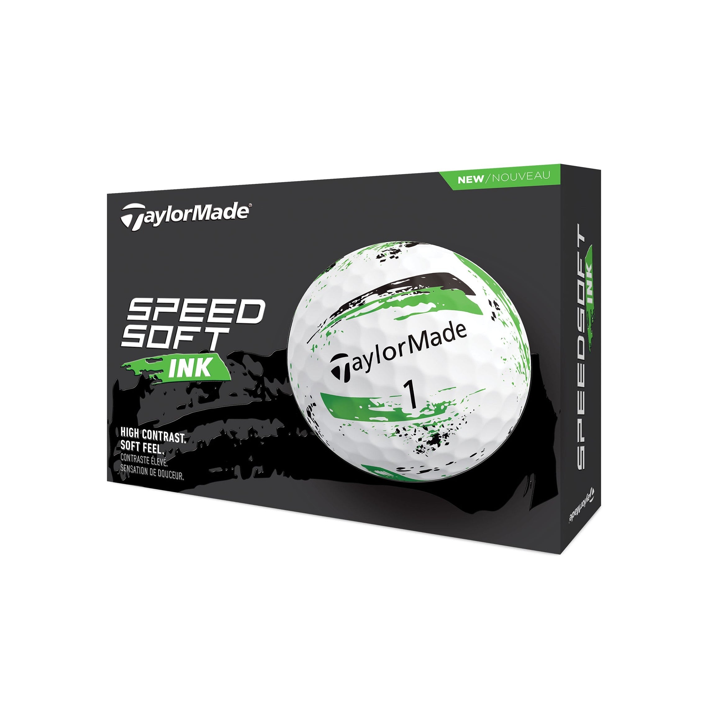 TaylorMade SpeedSoft Ink Golf Balls - White/Green Ink - V99100