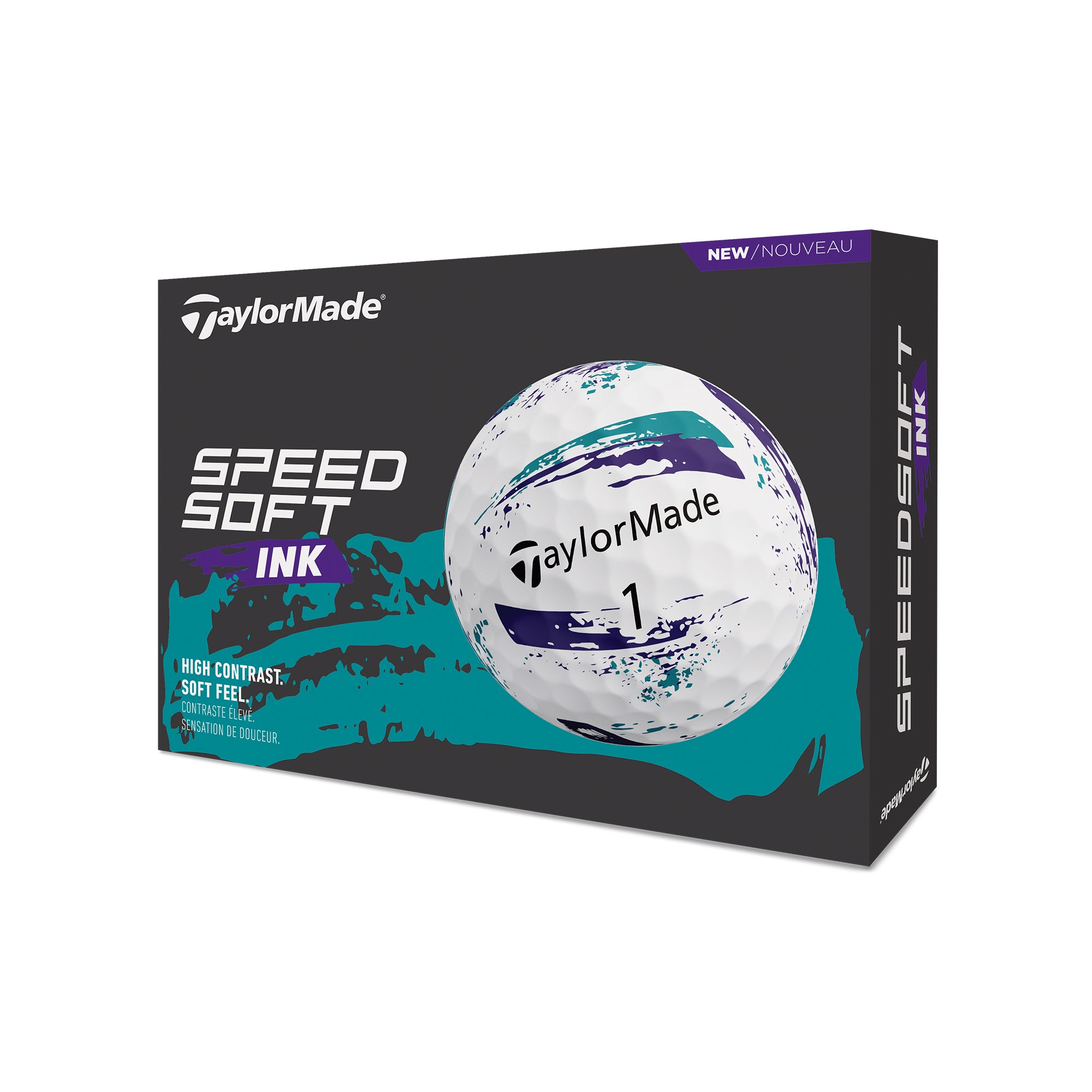 TaylorMade SpeedSoft Ink Golf Balls - White/Green Ink - V99100