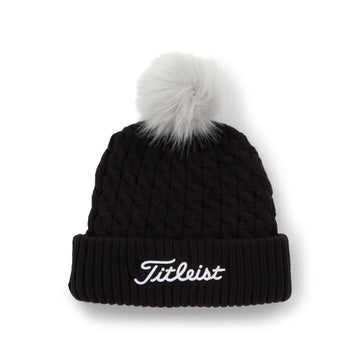 Titleist Cable Knit Pom Beanie Black 01