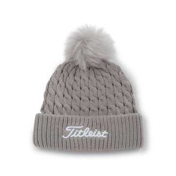 Titleist Cable Knit Pom Beanie Grey 0G1