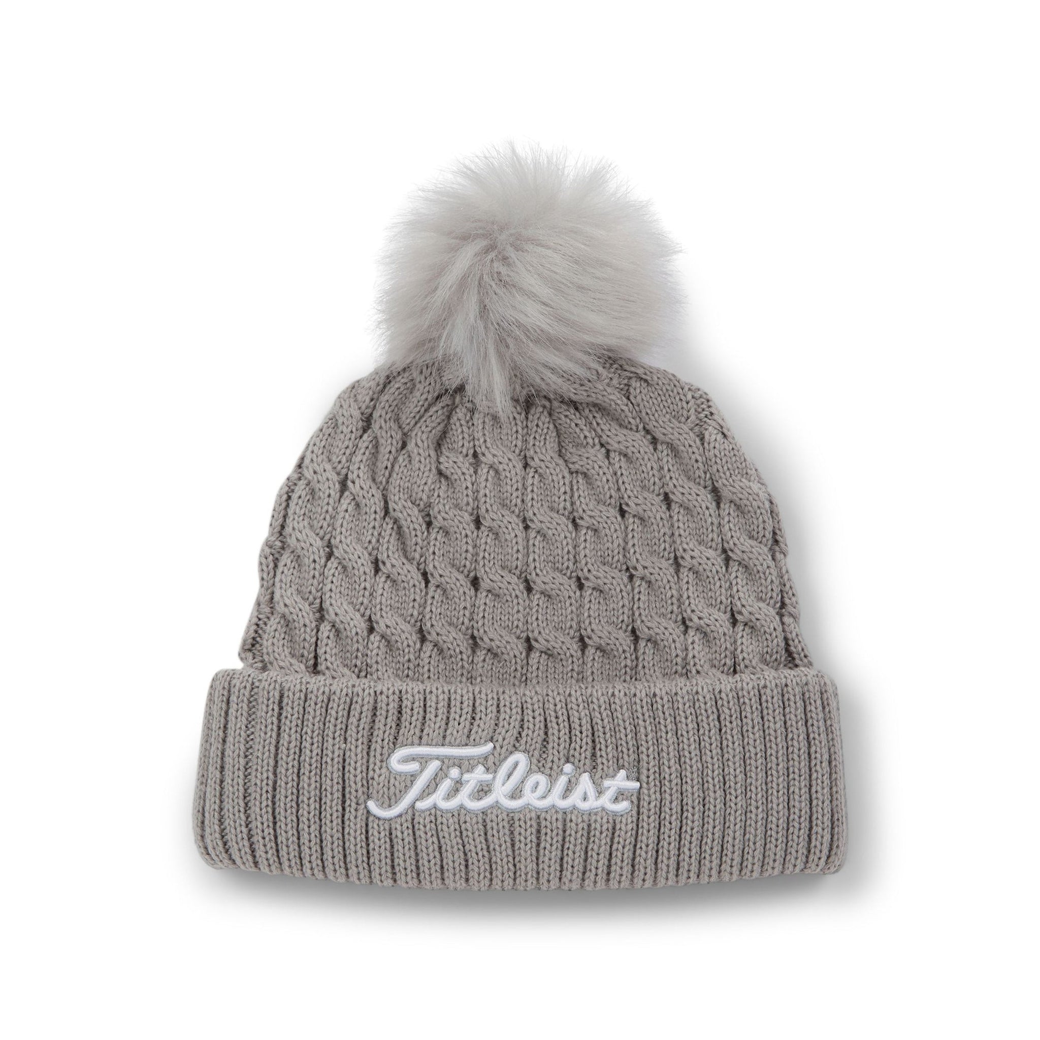 Titleist Cable Knit Pom Beanie Grey 0G1