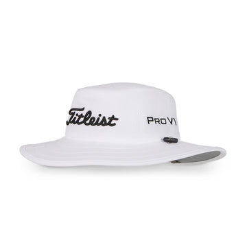 Titleist Tour Aussie Wide Brim Hat White/Black 10
