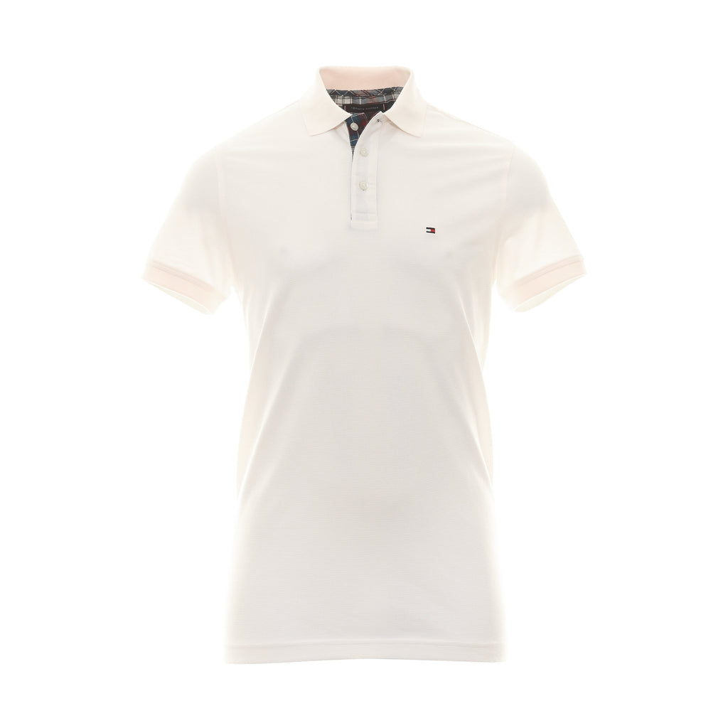 Tommy Hilfiger Check Placket Polo Shirt MW0MW33266 Ancient White 