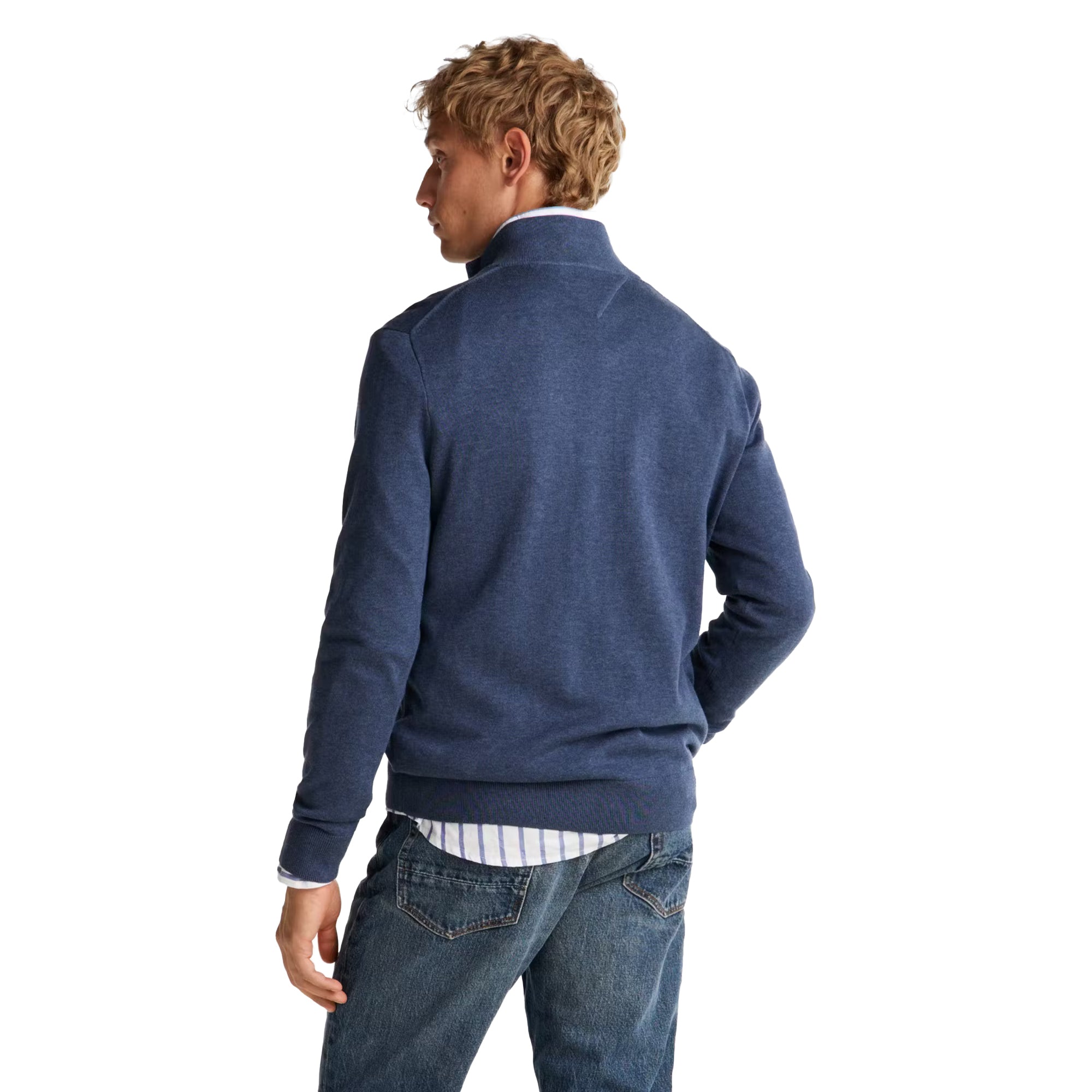 Tommy Hilfiger Essential Cotton 1/4 Zip Aegean Sea/Heather DVI
