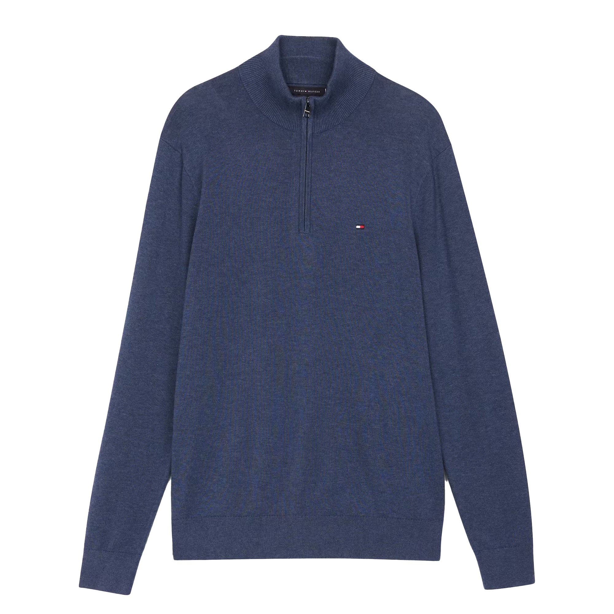 Tommy Hilfiger Essential Cotton 1/4 Zip Aegean Sea/Heather DVI