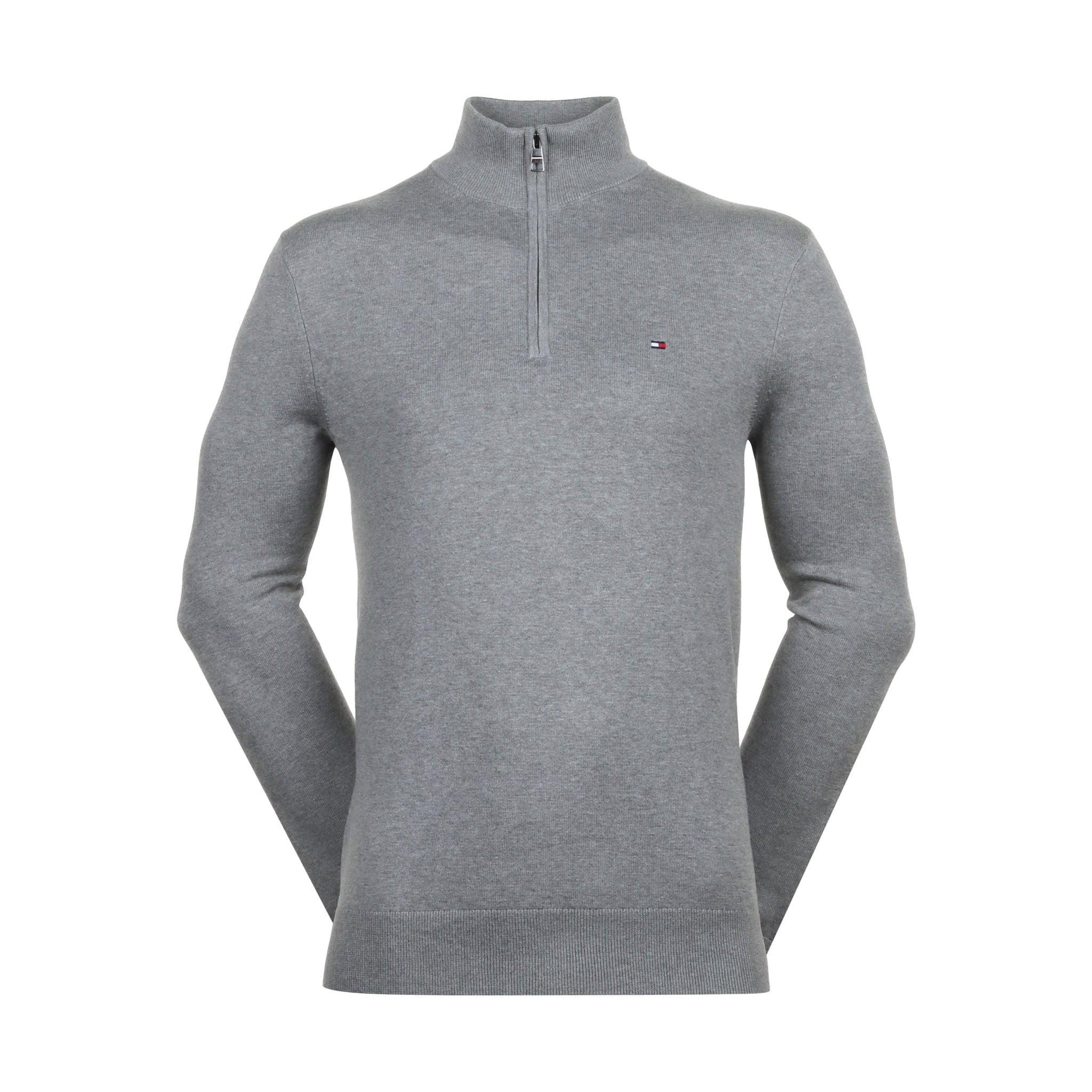 Tommy Hilfiger Essential Cotton 1/4 Zip Medium Grey Heather P91