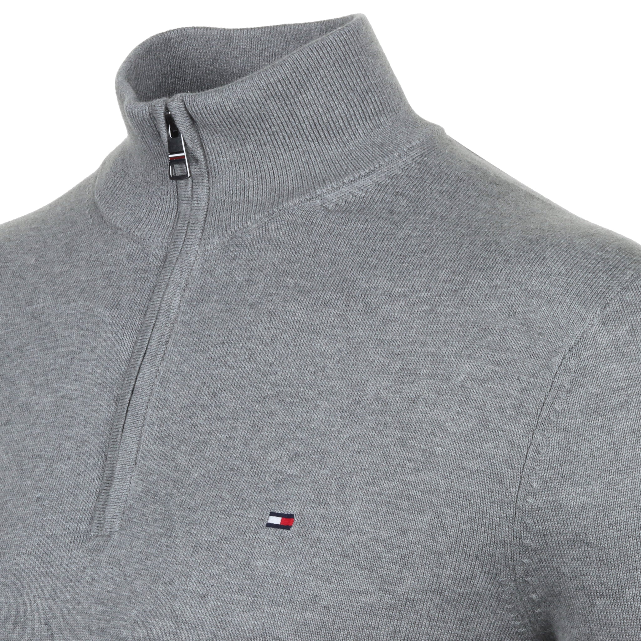 Tommy Hilfiger Essential Cotton 1/4 Zip Medium Grey Heather P91