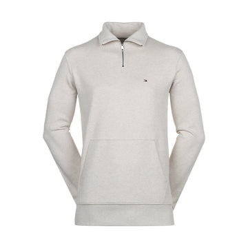 Tommy Hilfiger Essential Terry 1/4 Zip Heathered Oatmilk HGF