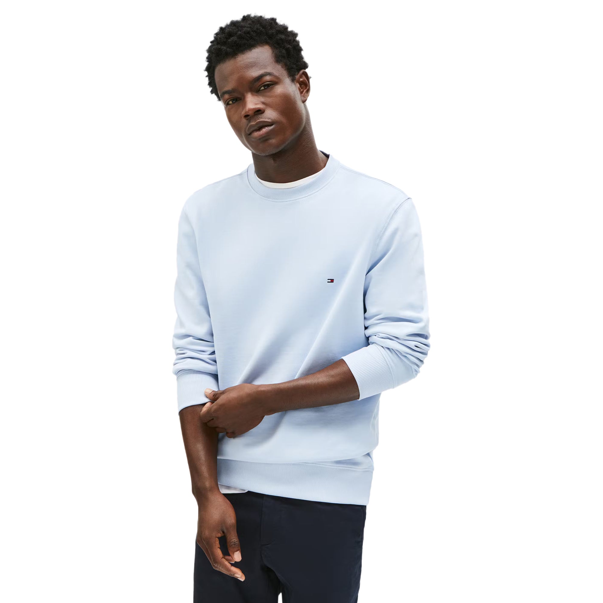 Tommy Hilfiger Essential Terry Crew Neck Breezy Blue C10