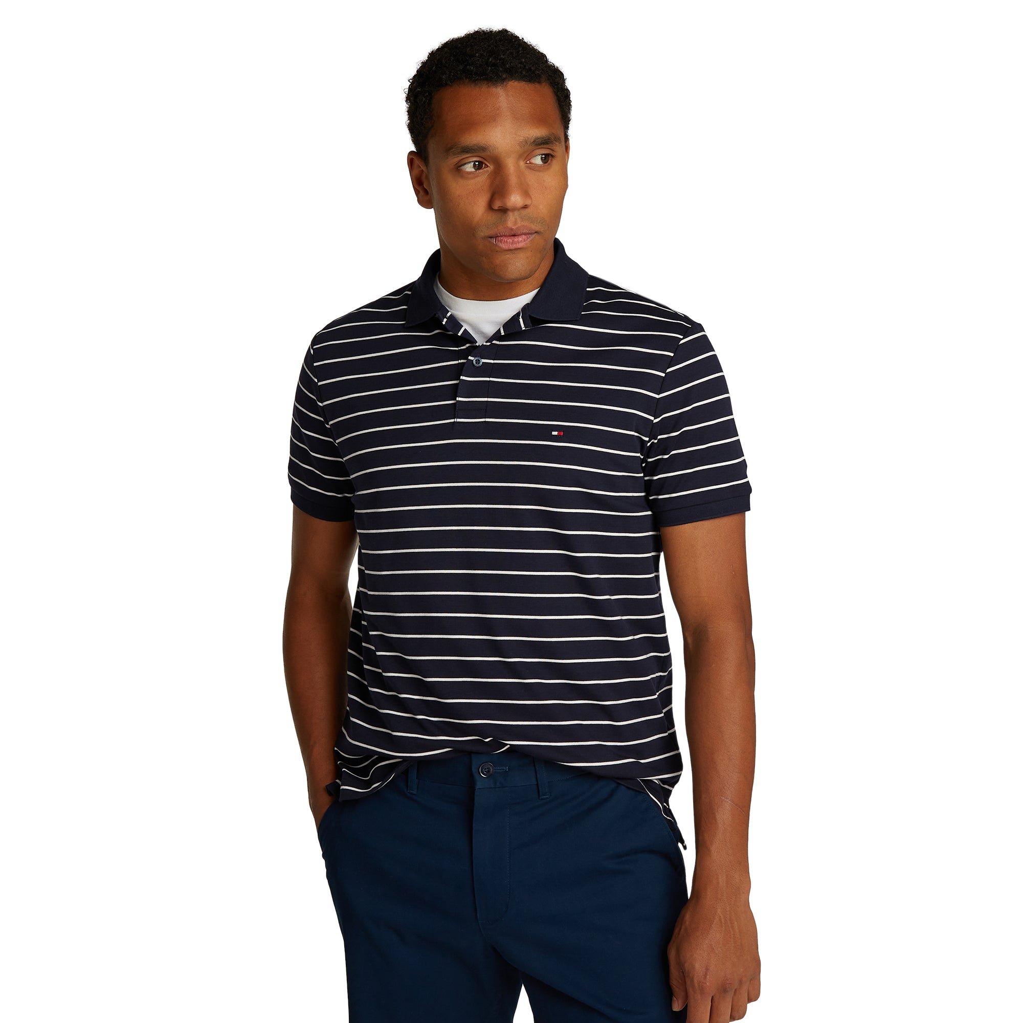 Tommy Hilfiger Liquid Cotton Polo Shirt Desert Sky/Ecru OA7