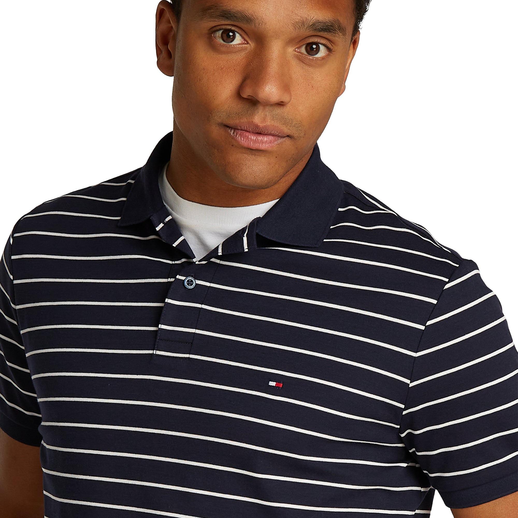 Tommy Hilfiger Liquid Cotton Polo Shirt Desert Sky/Ecru OA7