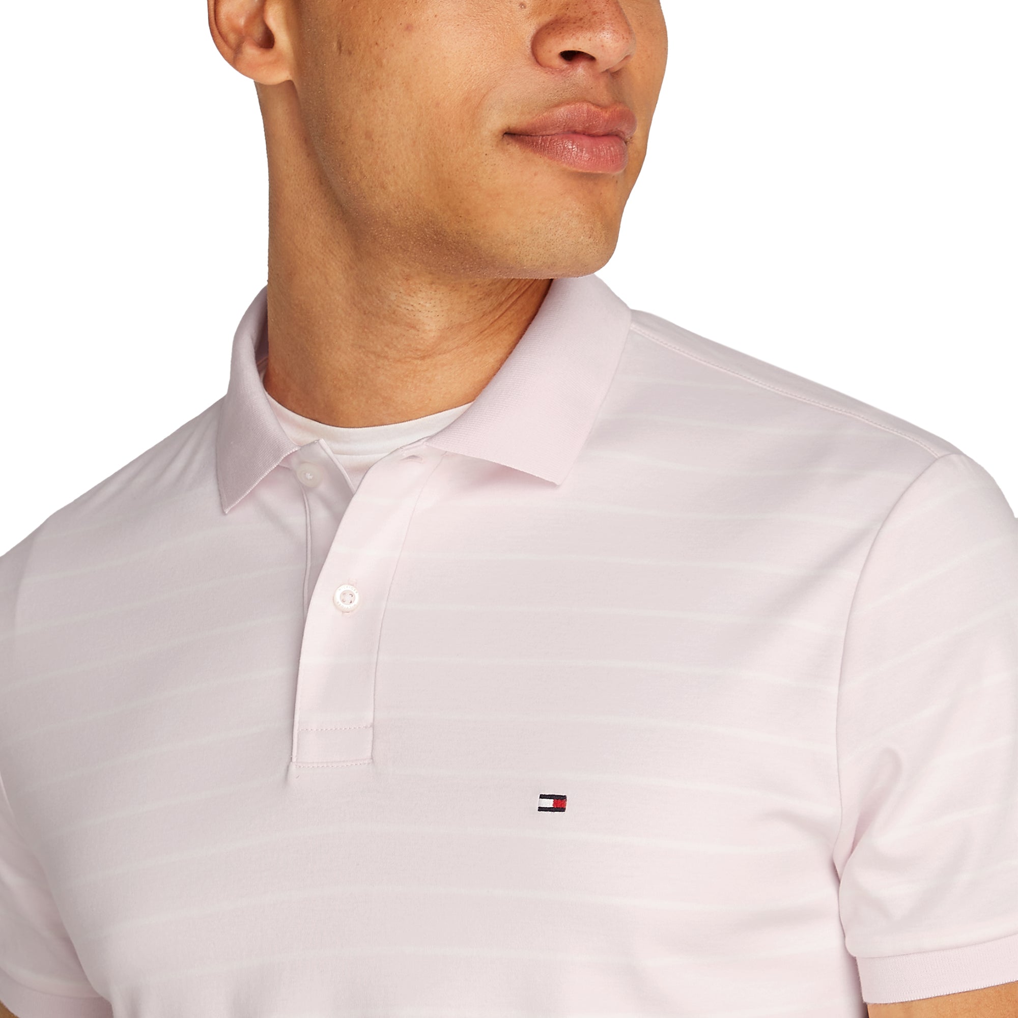 Tommy Hilfiger Liquid Cotton Polo Shirt Light Pink/Ecru 0D1