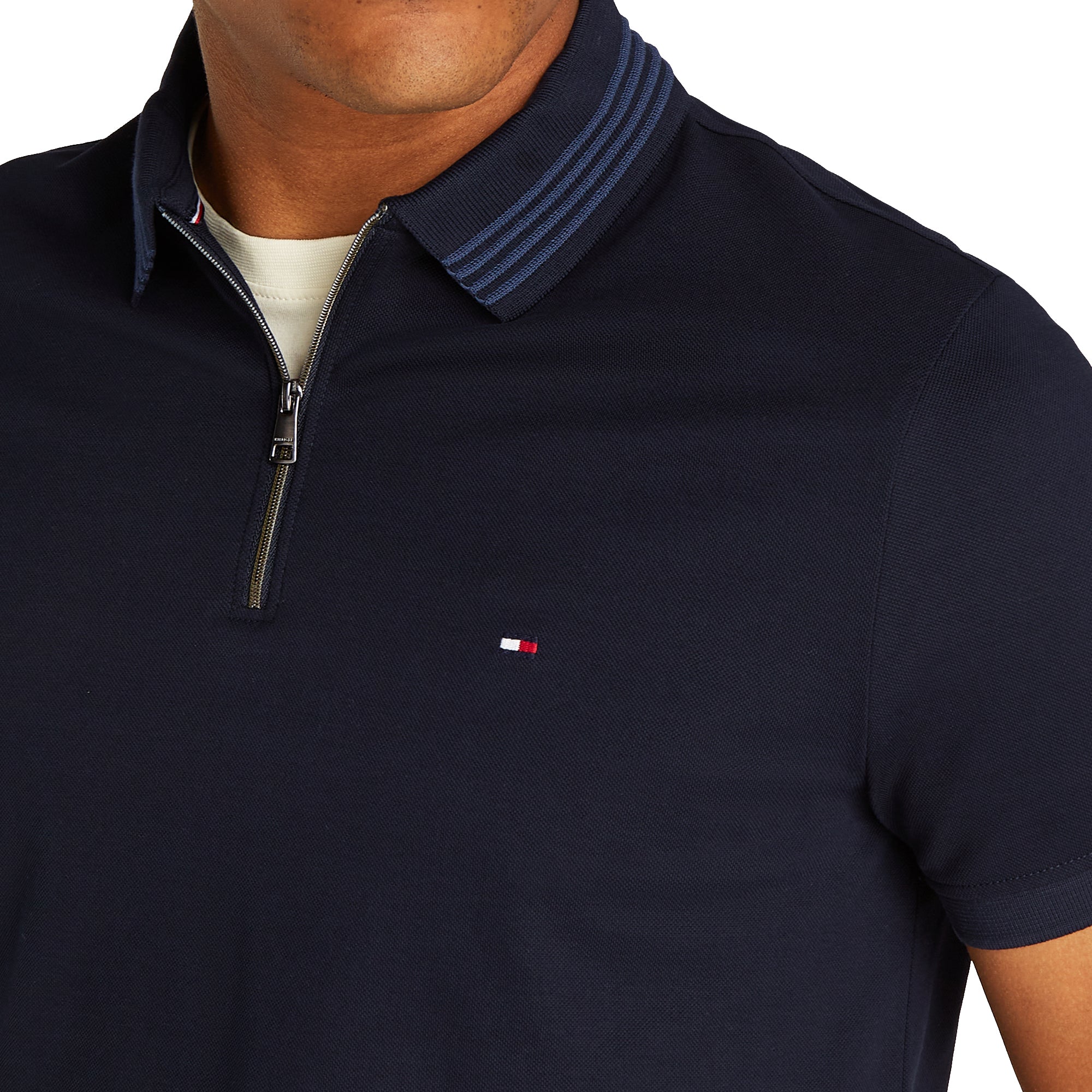 Tommy Hilfiger Mercerised Zip Placket Polo Shirt