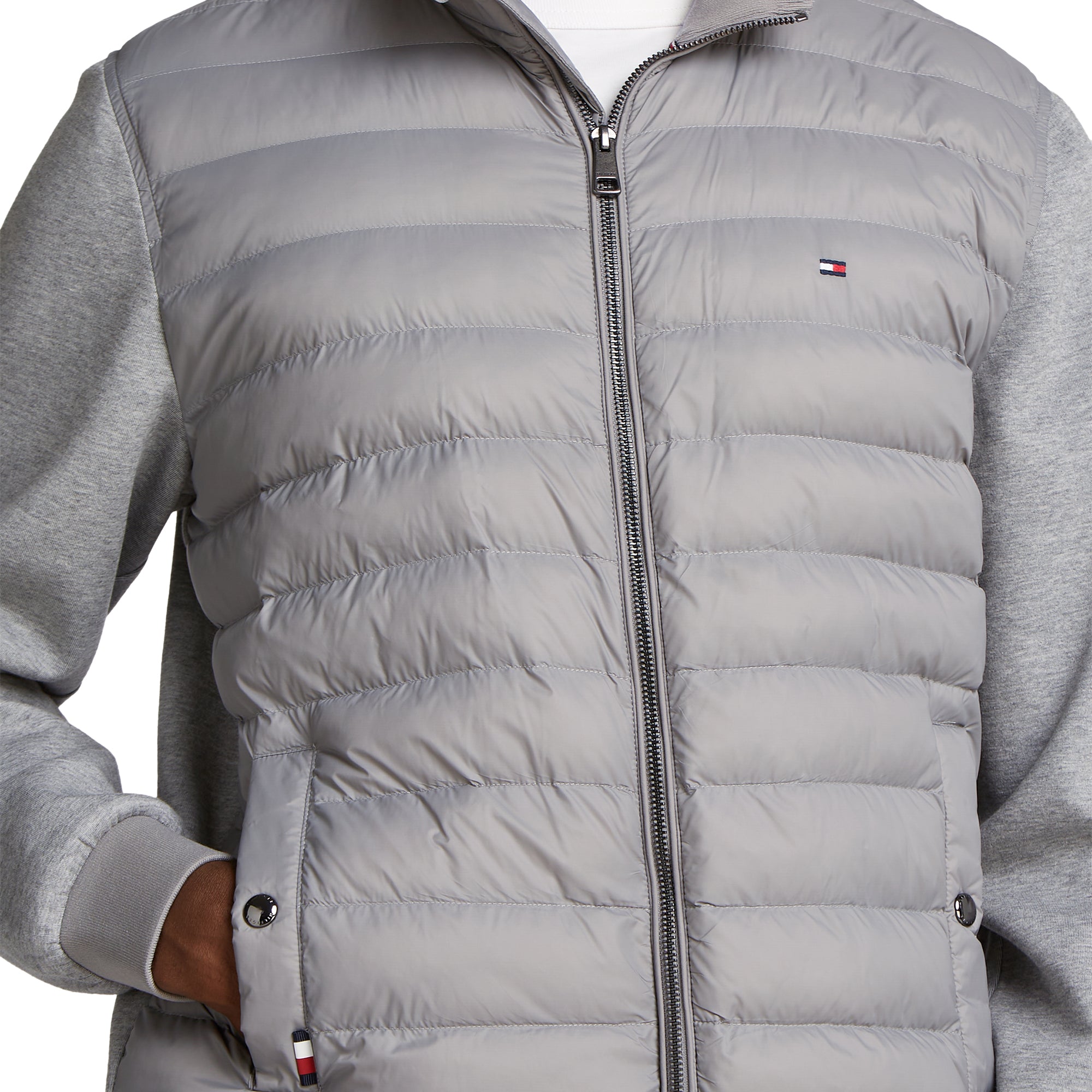 Tommy Hilfiger Mixed Media Full Zip Jacket Medium Grey Heather P91