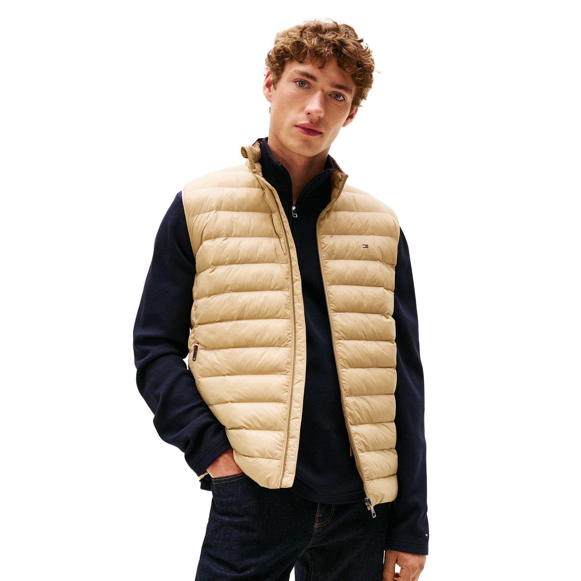 Tommy Hilfiger Packable Recycled Full Zip Vest Camel AEH