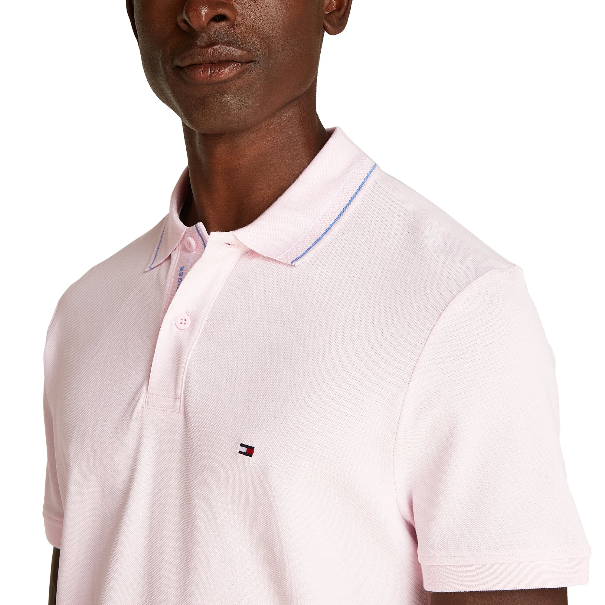 Tommy Hilfiger Placket Interest Polo Shirt Light Pink TOG