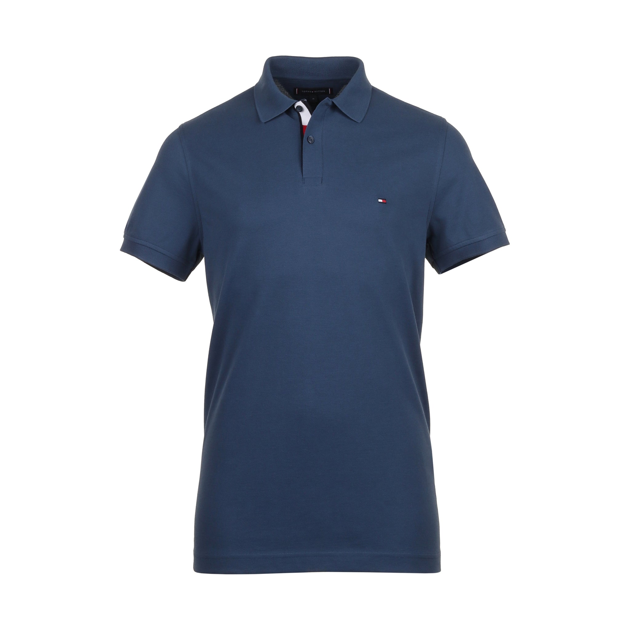 Tommy Hilfiger RWB Placket Polo Shirt Aegean Sea DBZ