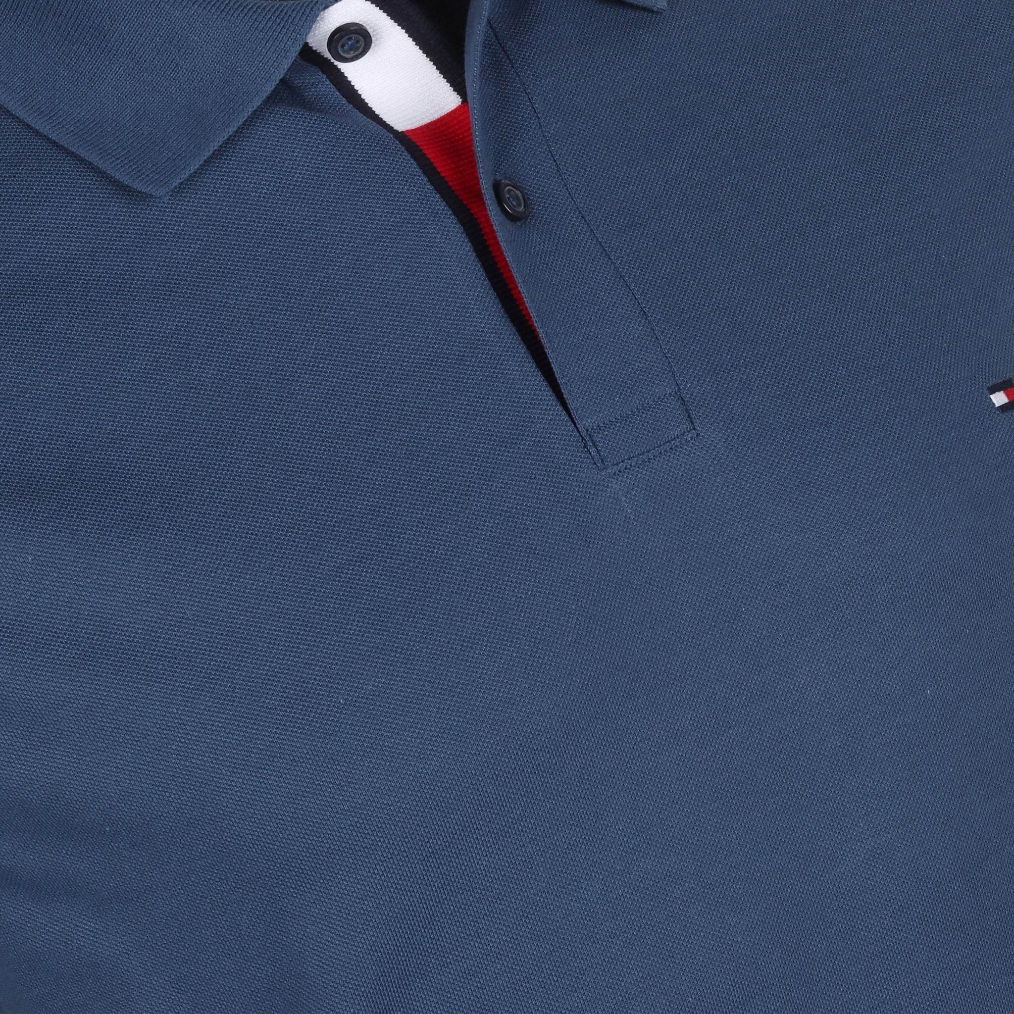 Tommy Hilfiger RWB Placket Polo Shirt Aegean Sea DBZ