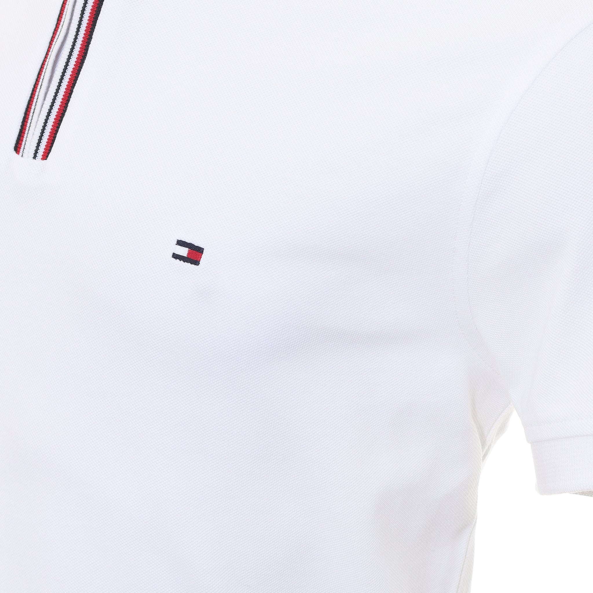 Tommy Hilfiger RWB Zip Slim Polo Shirt MW0MW31677 White YBR ...