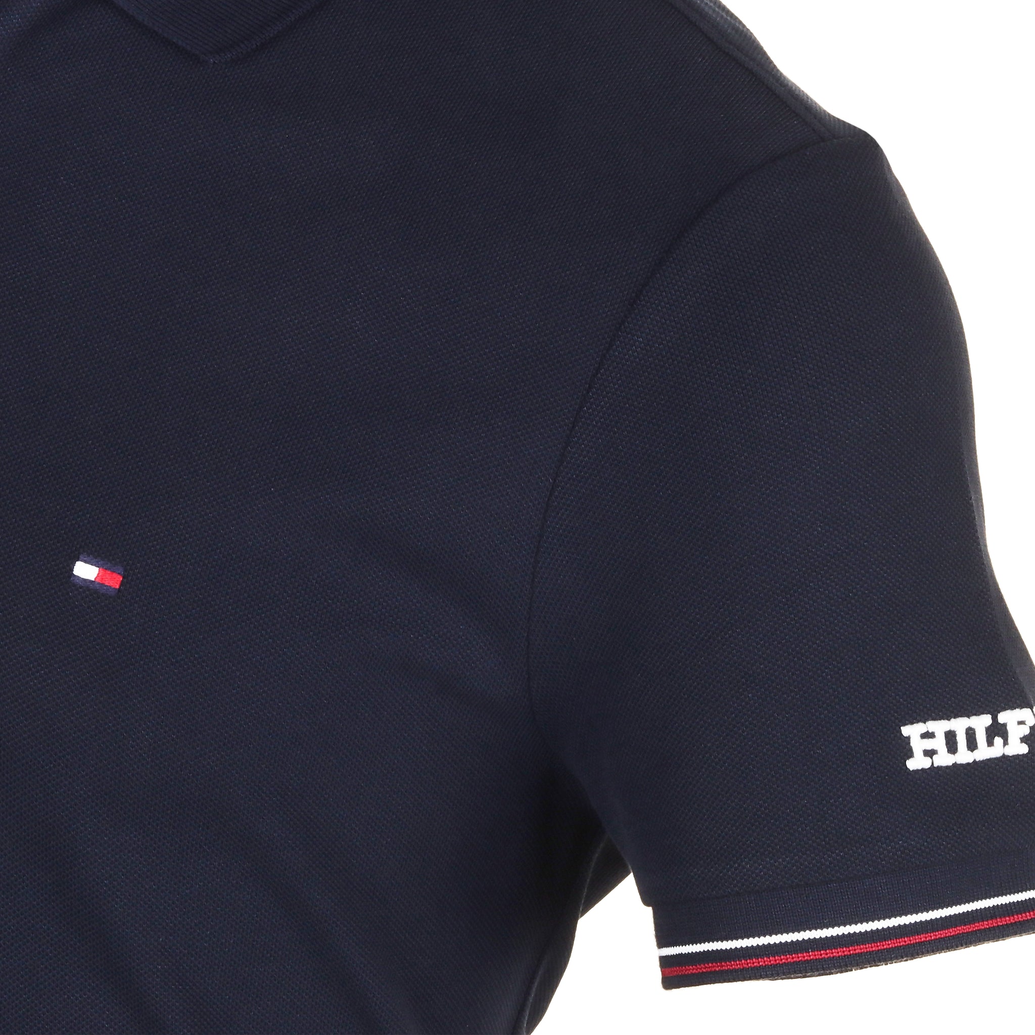 Tommy Hilfiger Stripe Cuff Polo Shirt Desert Sky DW5
