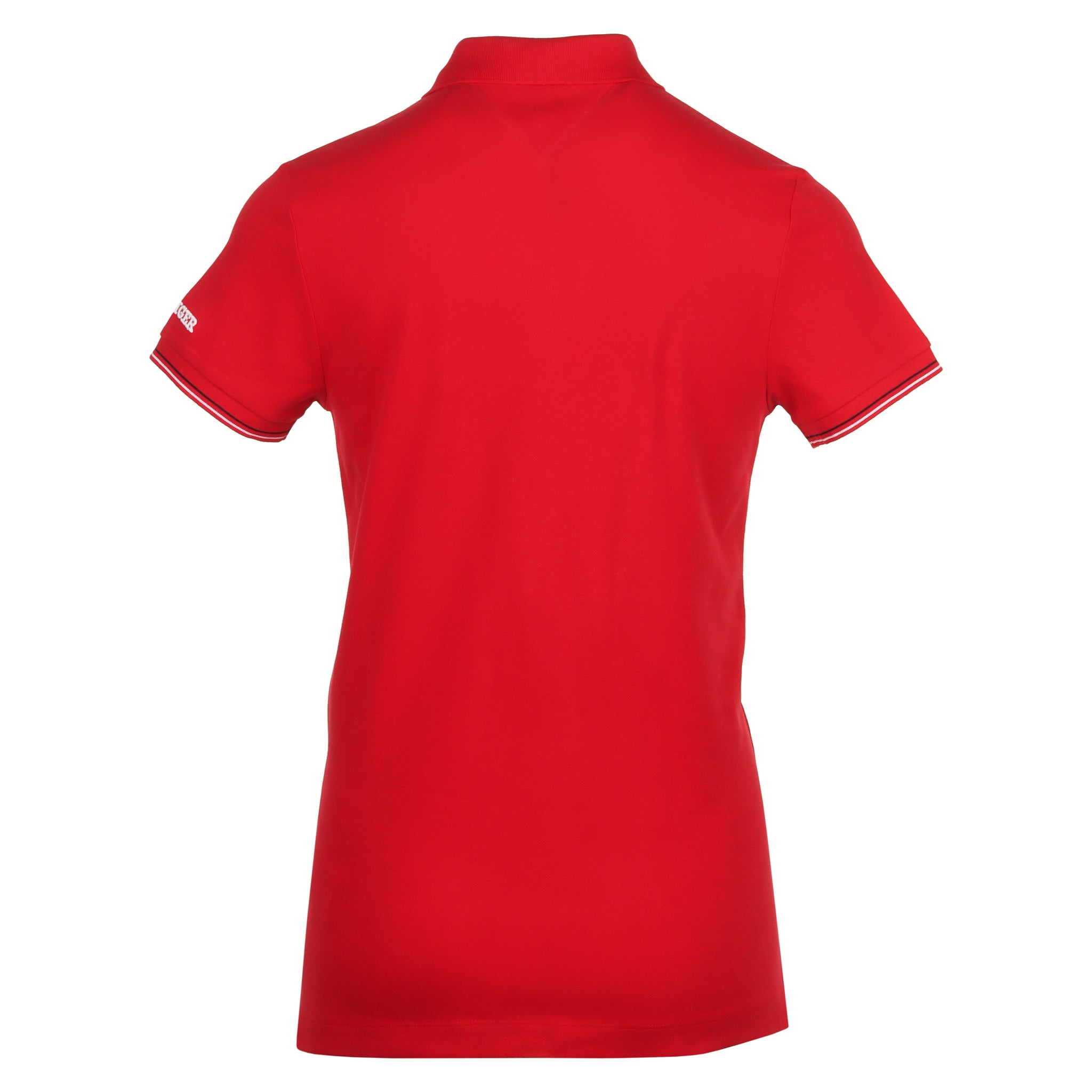 Tommy Hilfiger Stripe Cuff Polo Shirt Primary Red XLG
