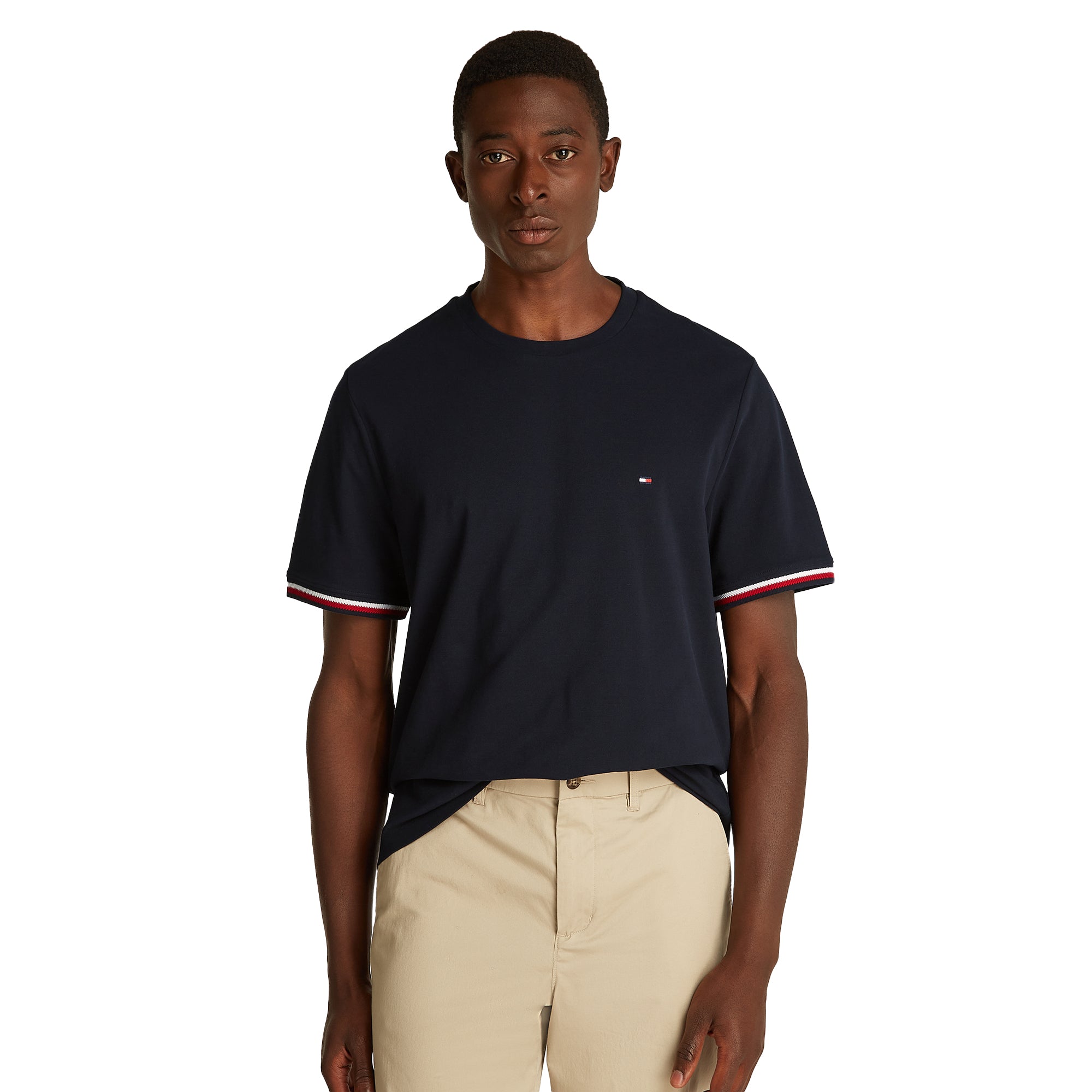 Tommy Hilfiger Stripe Cuff Tee Desert Sky DW5